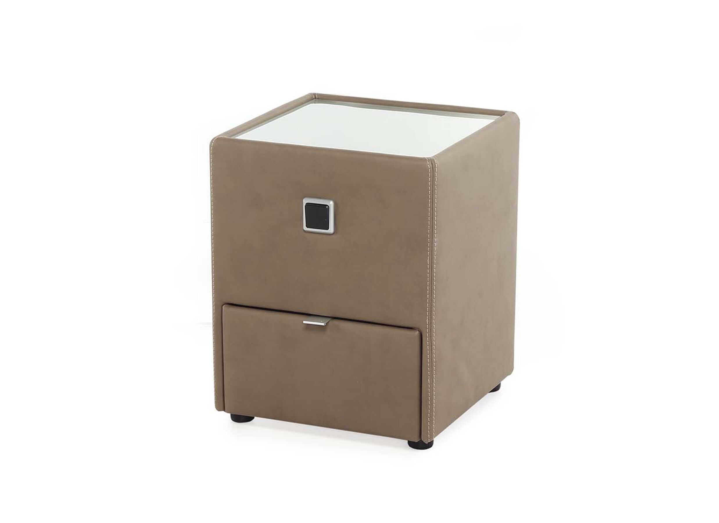 Hoofdfoto - Nachtkastje Lancy 42,5x45x53cm - lederlook - taupe
