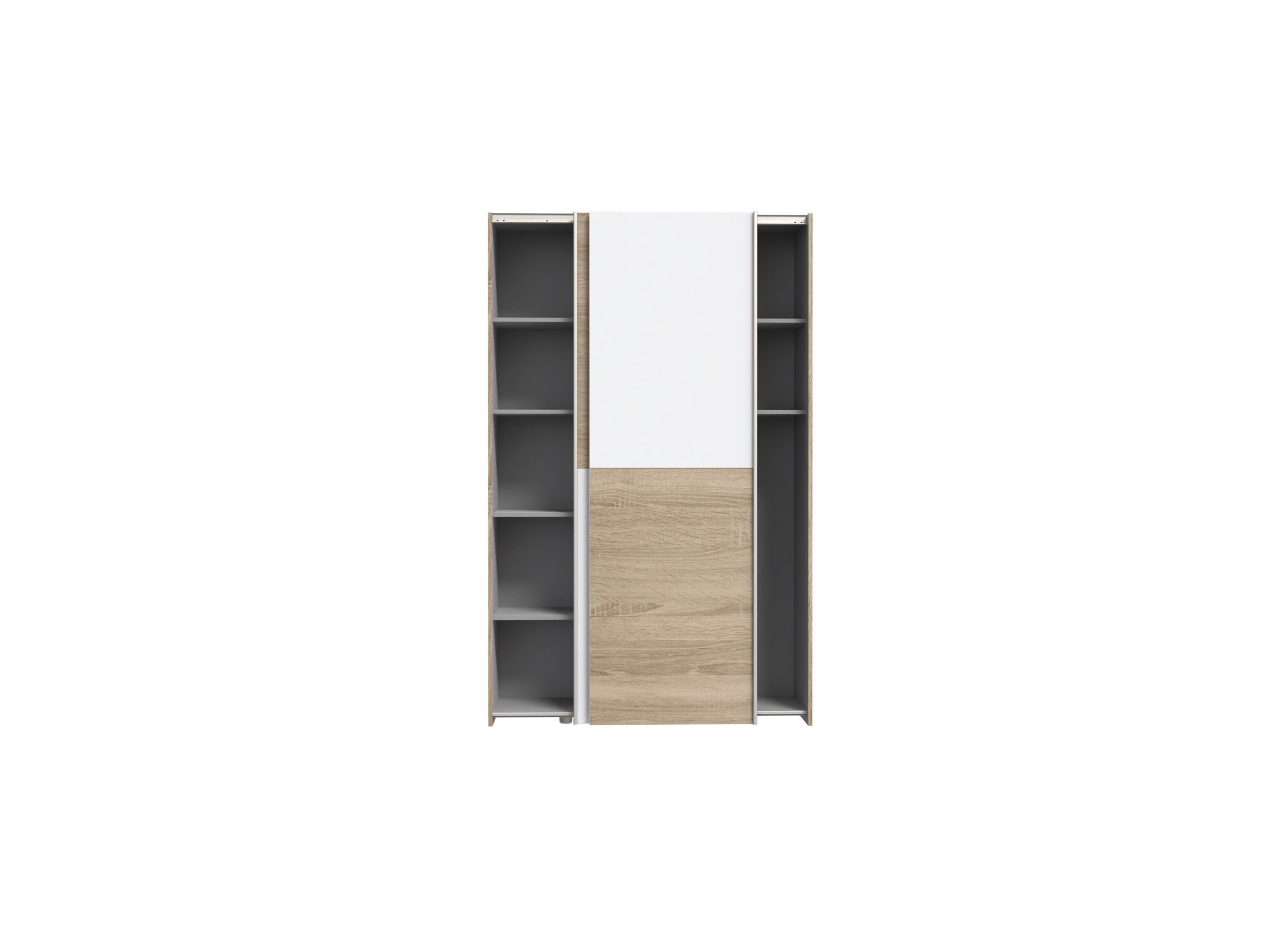 Armoire à portes coulissantes Ozzula 120cm - décor - chêne sonoma/blanc