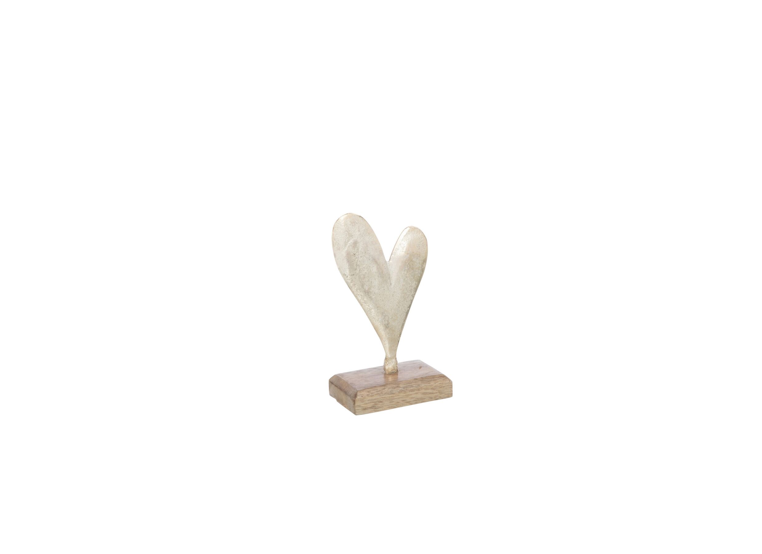 Deco Hart op voet H14cm - hout massief & aluminium - goud - Deco Hart op voet H14cm - hout massief & aluminium - goud