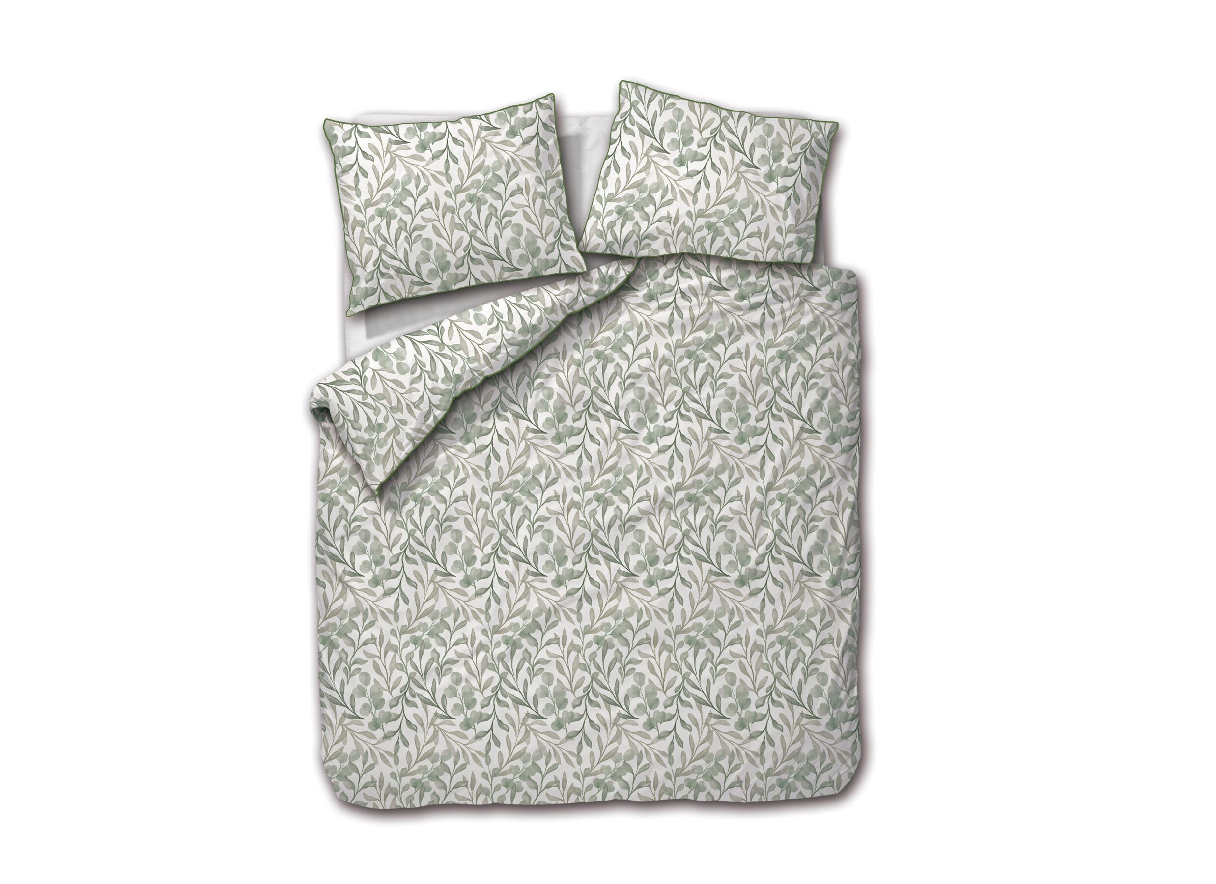 Dekbedovertrek Logy 240x220cm - katoen satijn - groen - Housse de couette Logy 240x220cm - satin de coton - vert
