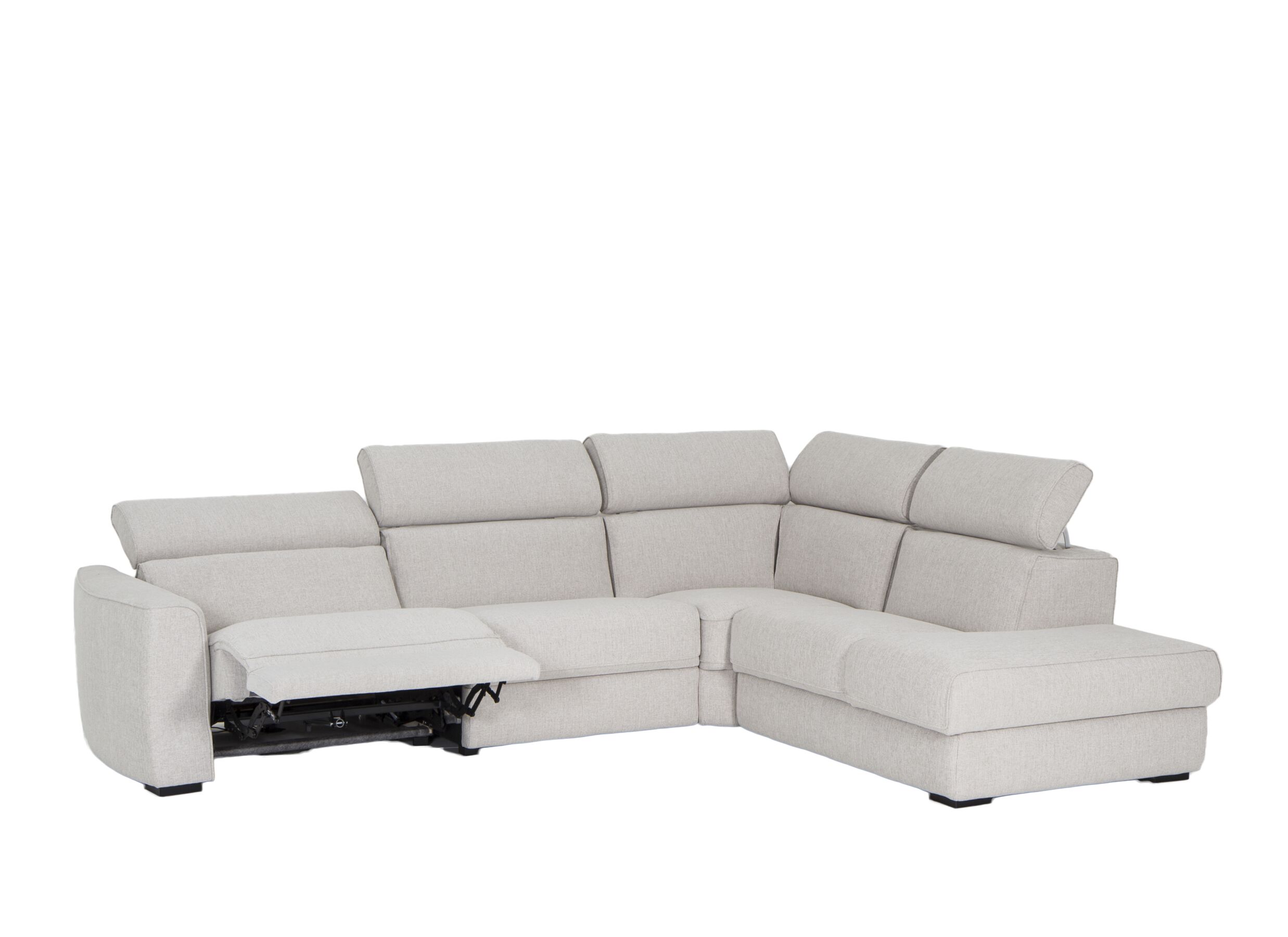 Hoeksalon Dreamer 305x260cm - stof - wit met relax