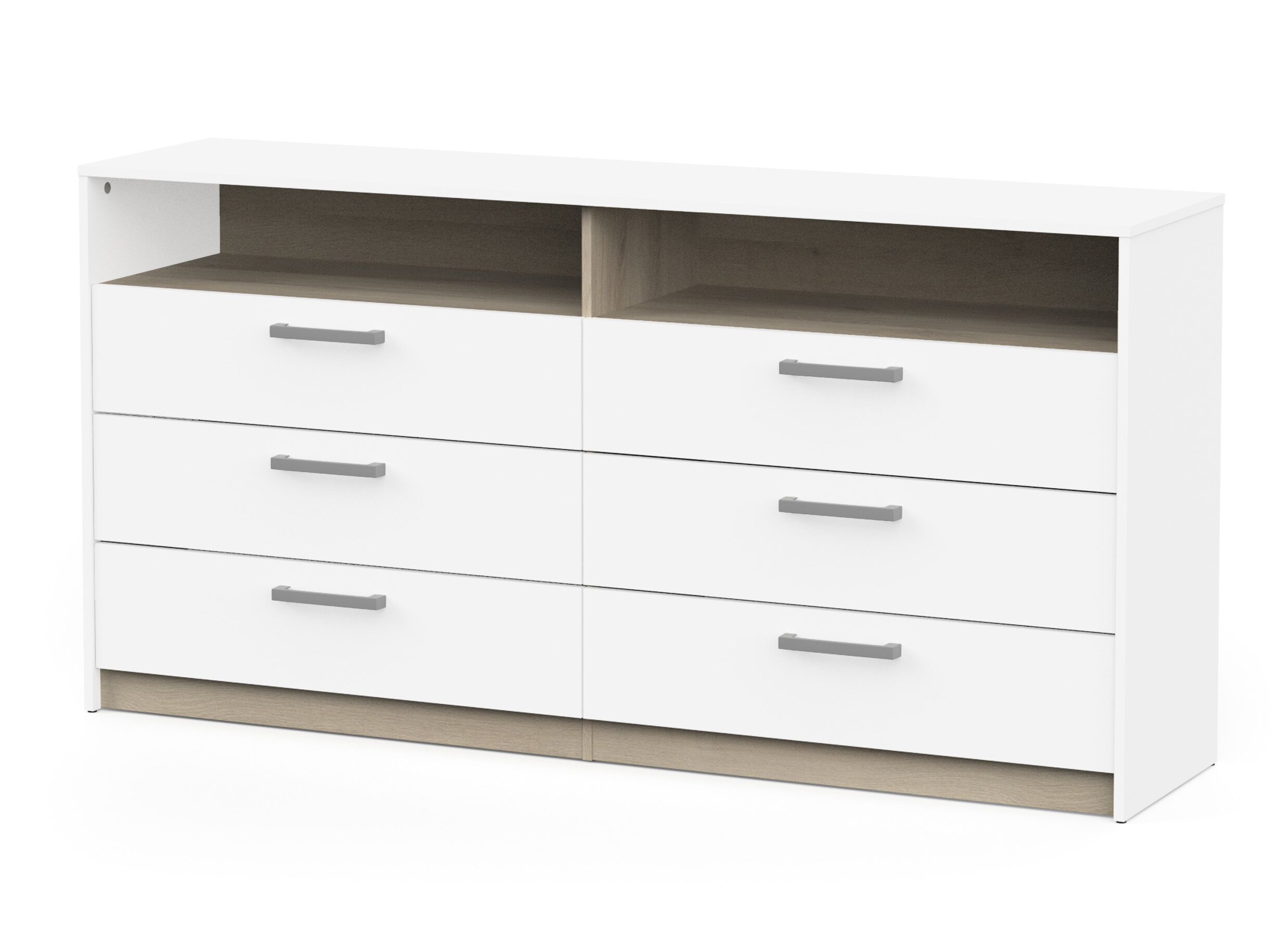 Overzichtsfoto - Commode Watson 163x41x103cm - decor - wit/kronberg eik