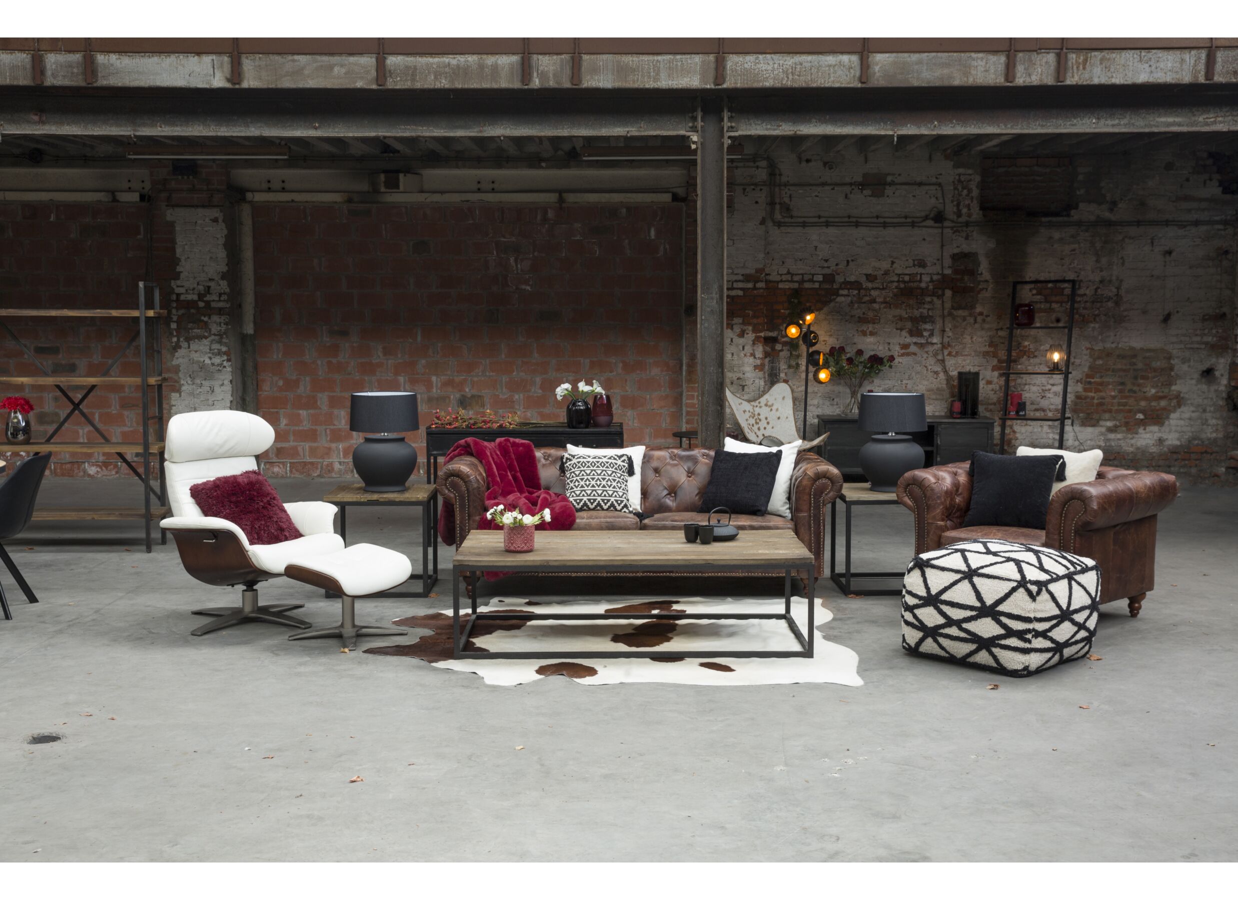 Foto ambiance - Chesterfield Stanley 1 place cuir marron