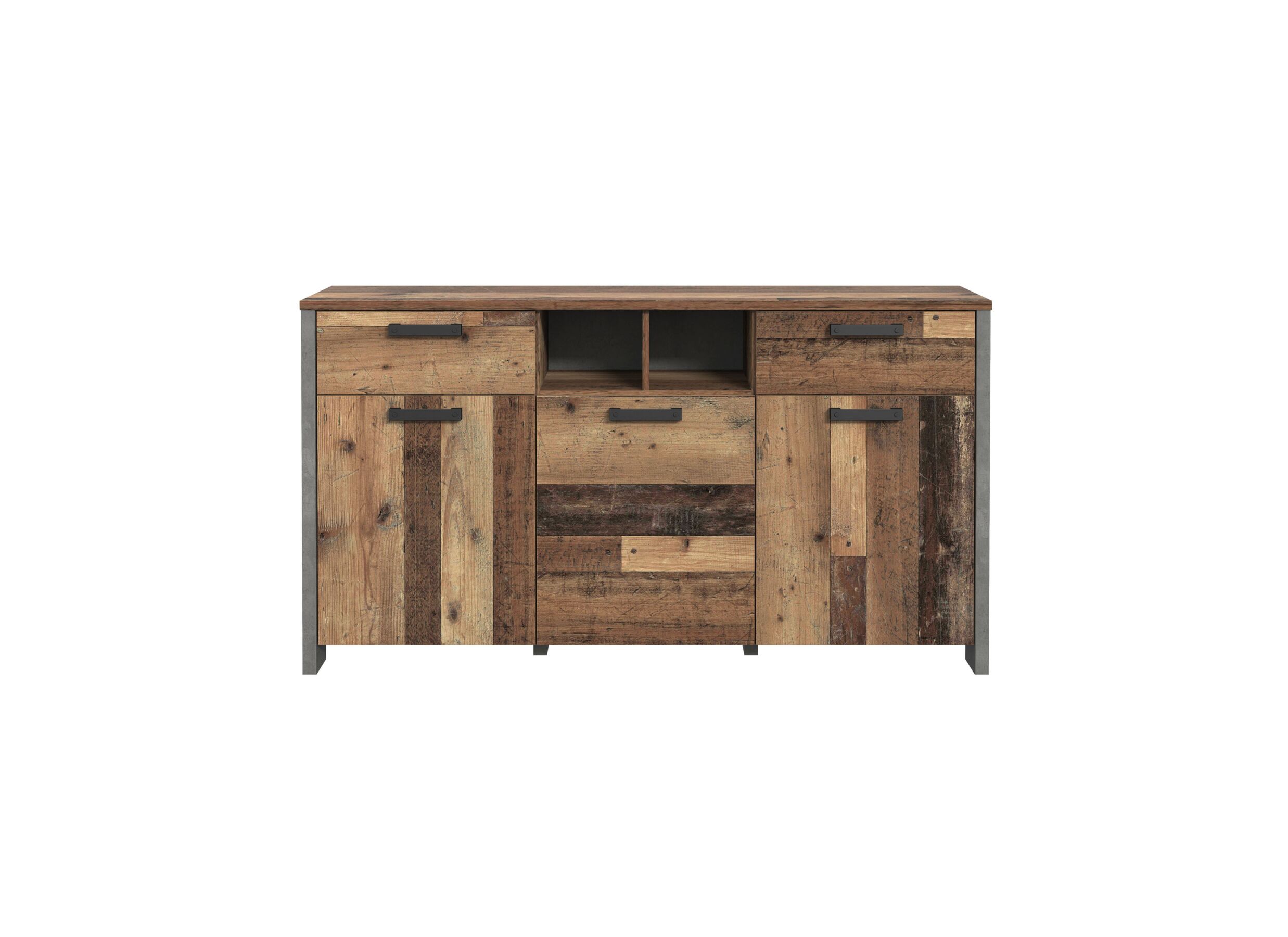 Buffet 156cm - Buffet Clif 156cm - panneau décor - old wood/béton