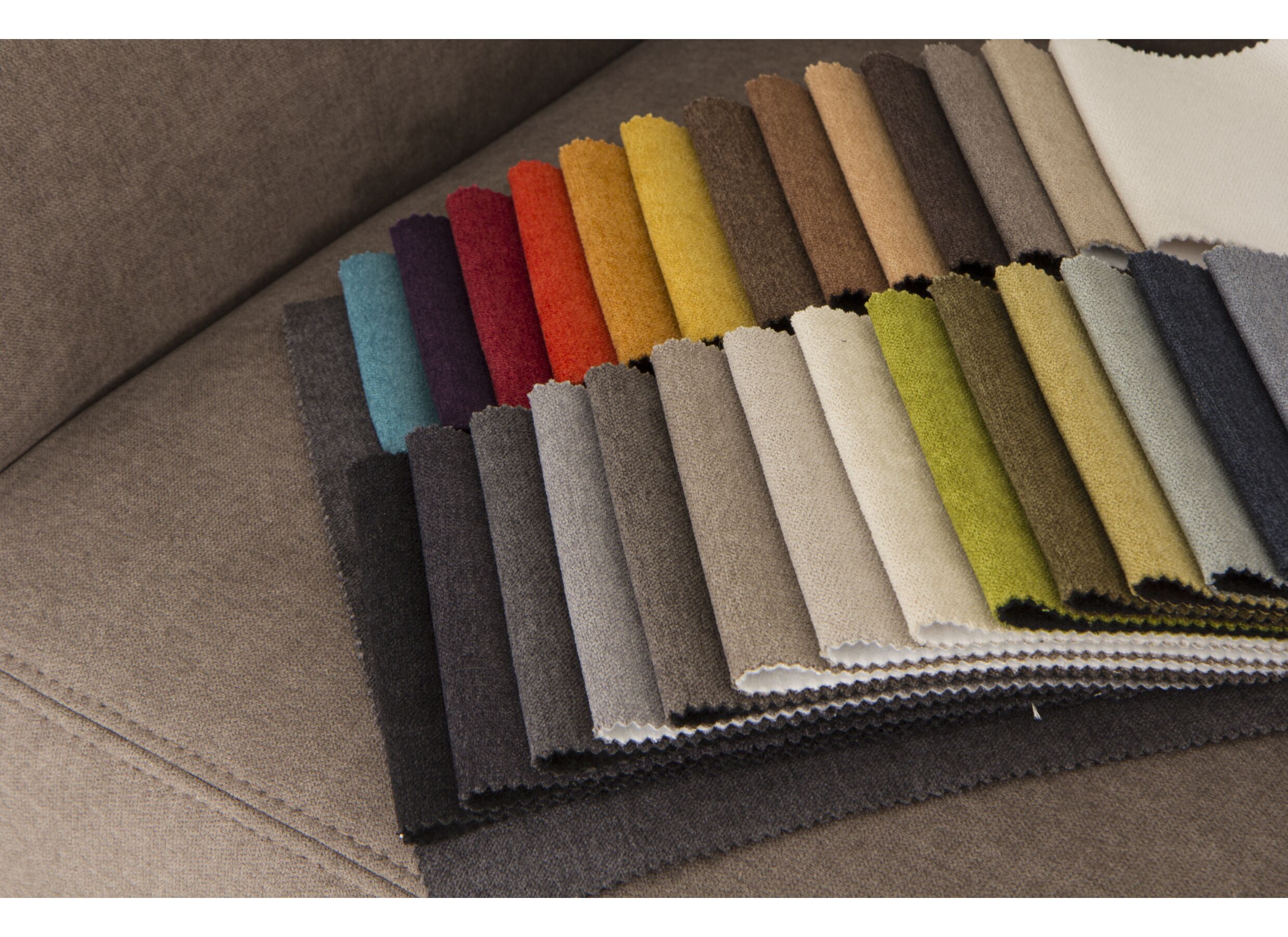 Detail - Canapé Marente 3+2+1 places - tissu - brun avec pouf