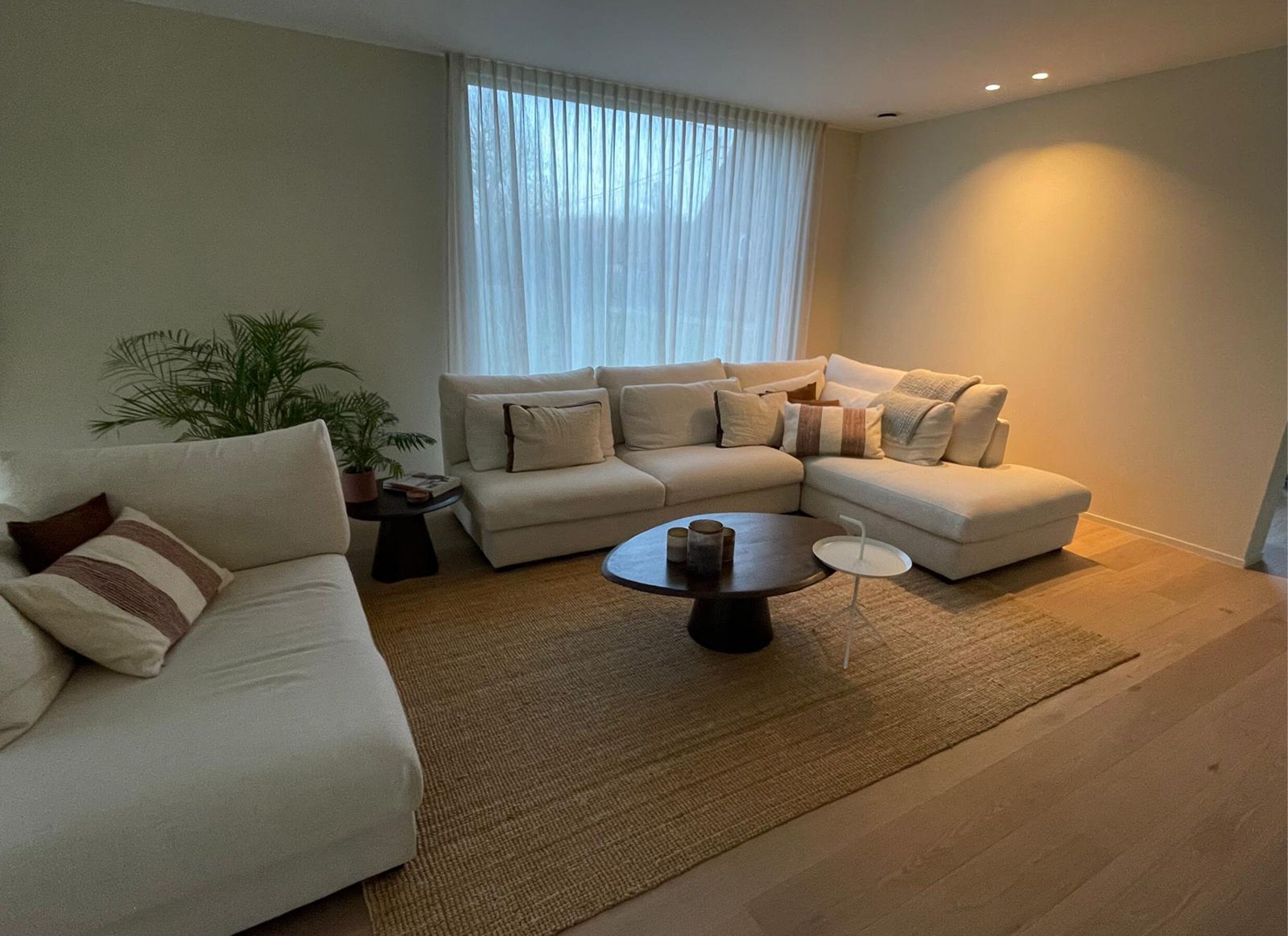 Foto ambiance - Canapé d'angle New Polo 430x226cm - tissu - beige