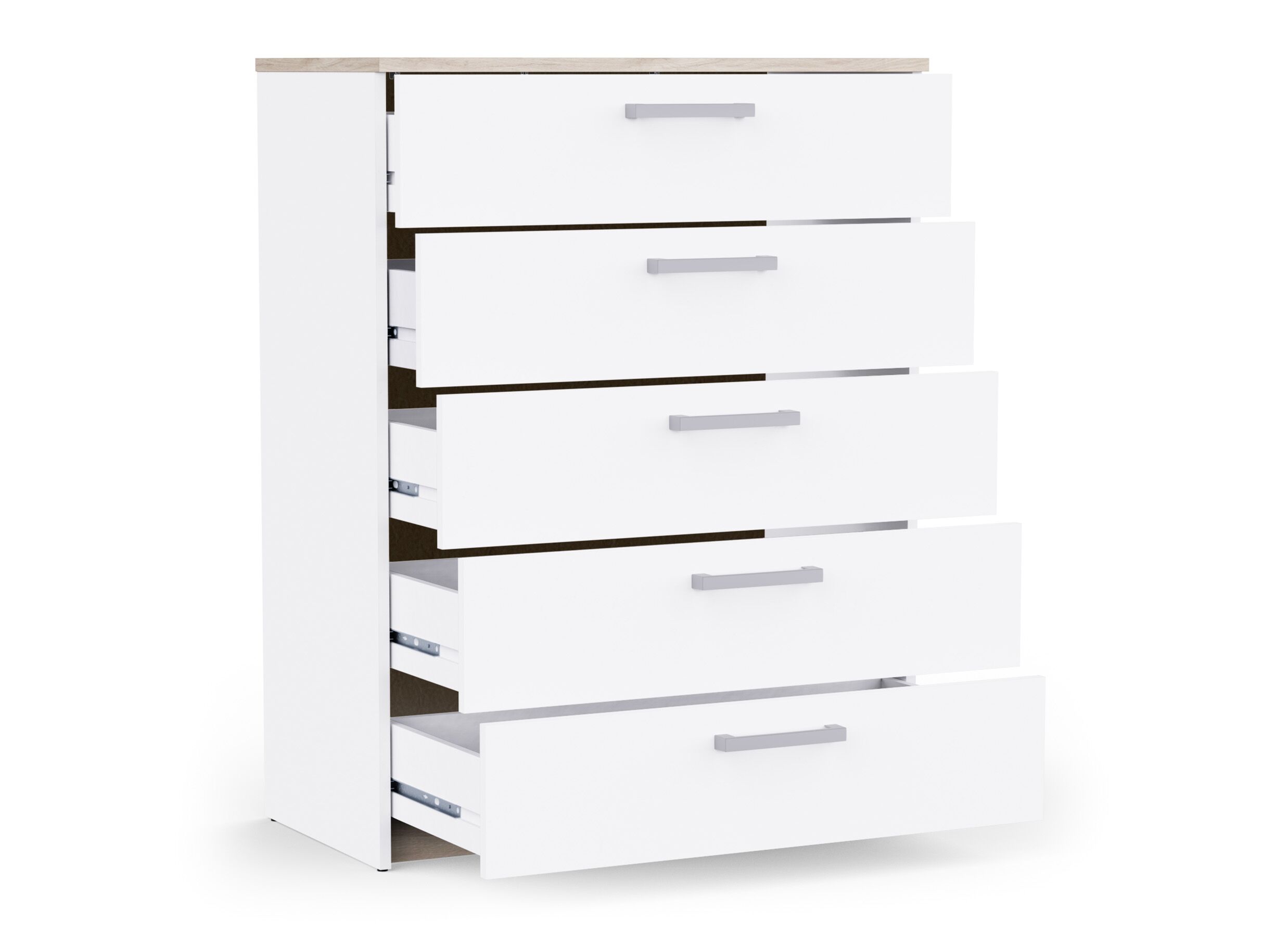 Disposition - Commode Watson 80x41xH103cm - décor - blanc/chêne kronberg