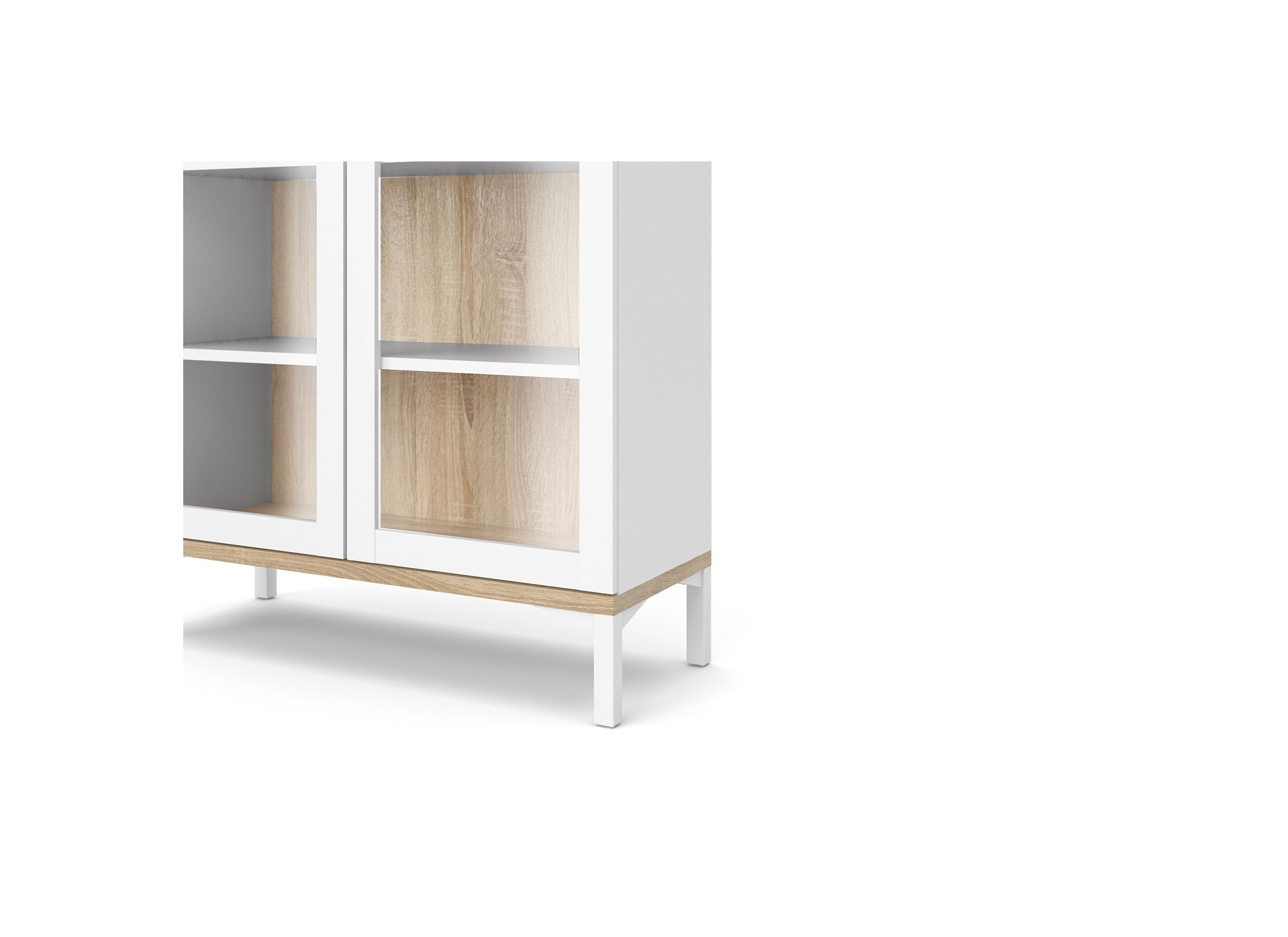 Vitrinekast Roomers 89cm - decor - witte eik