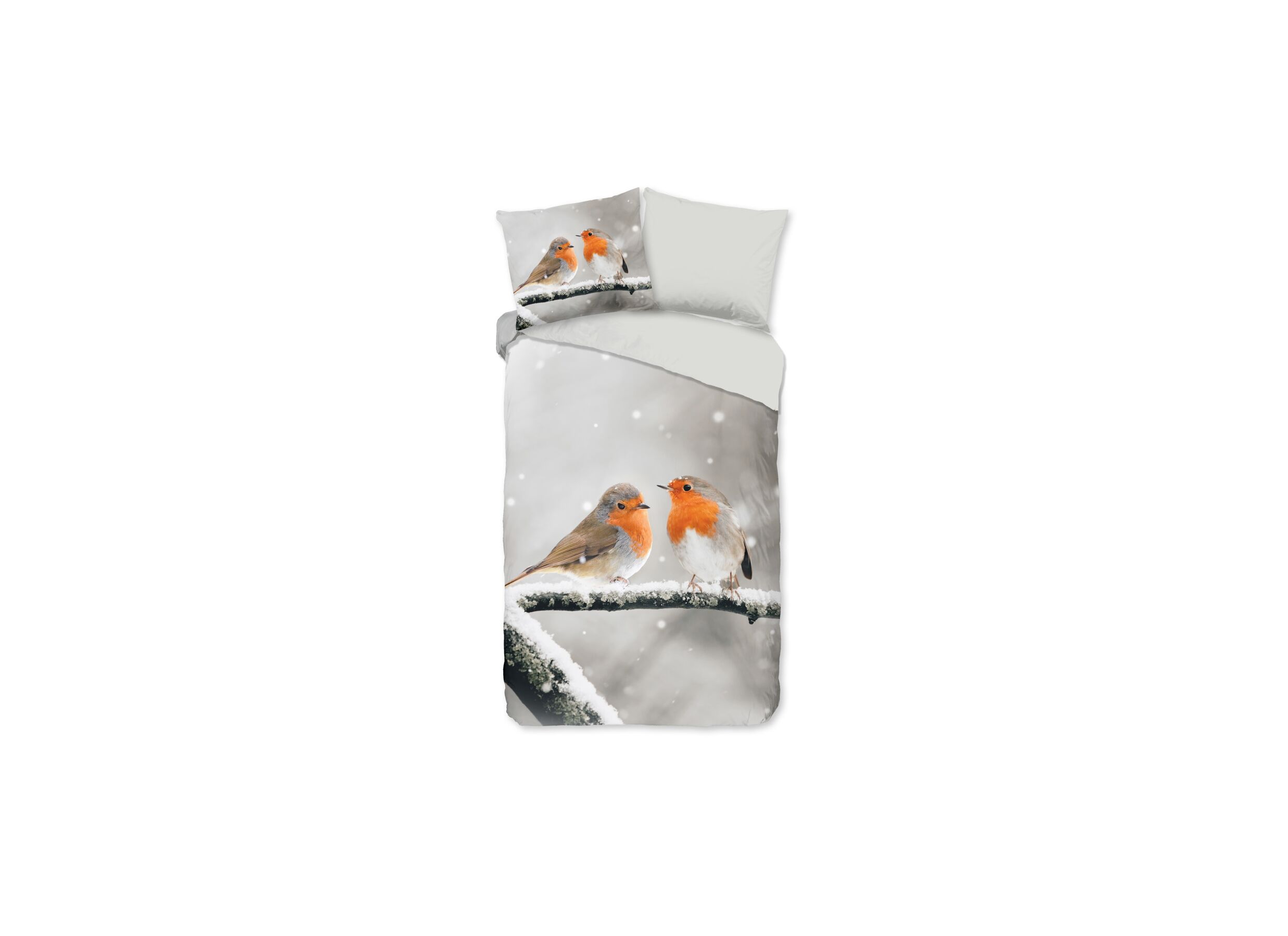 Plus Important - Housse de couette Greets Grey 140x220cm flanelle