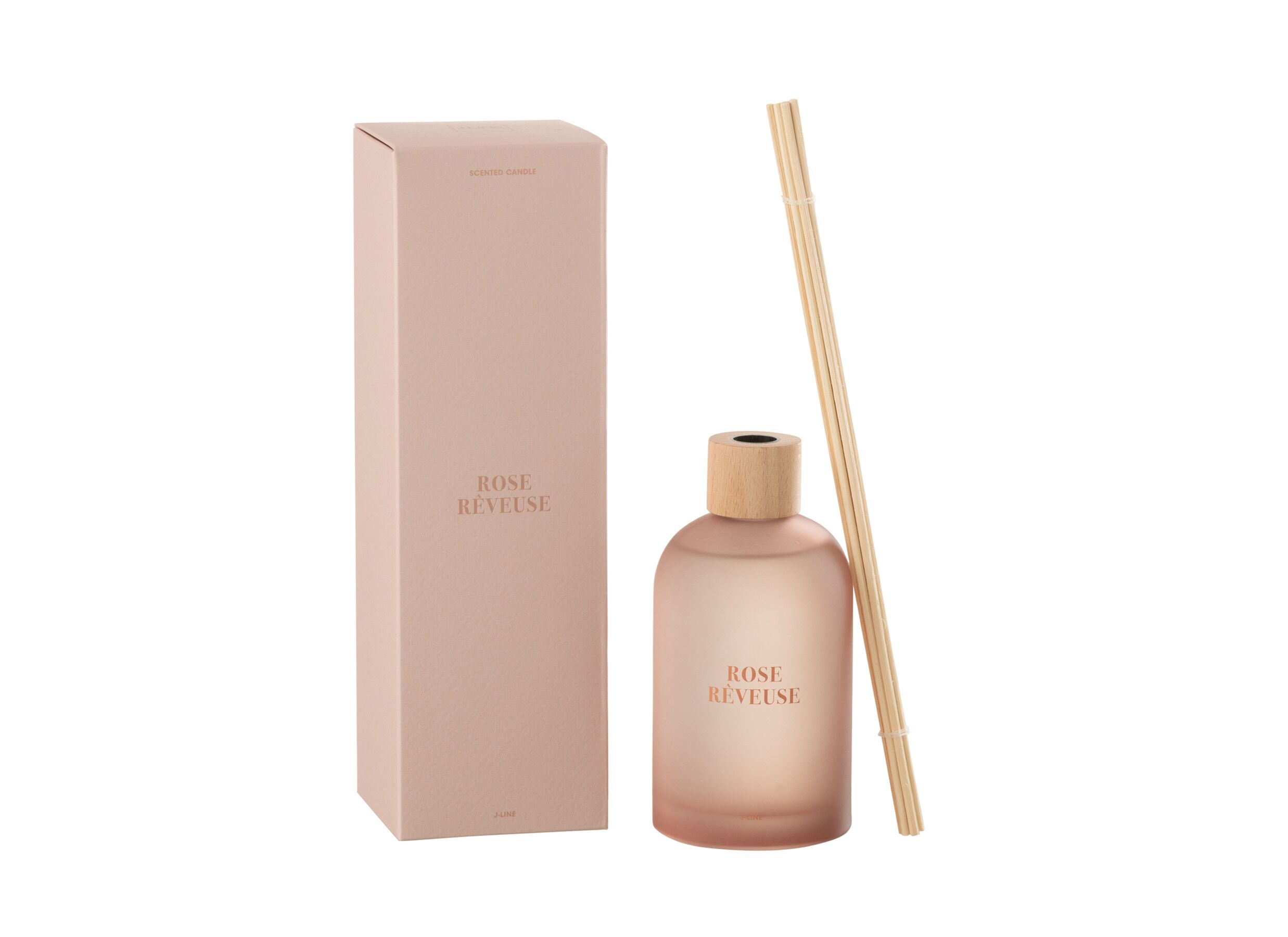 Aperçu - Bâtonnets parfumés Rose Reveuse Ø7,5x27,5cm - verre - rose