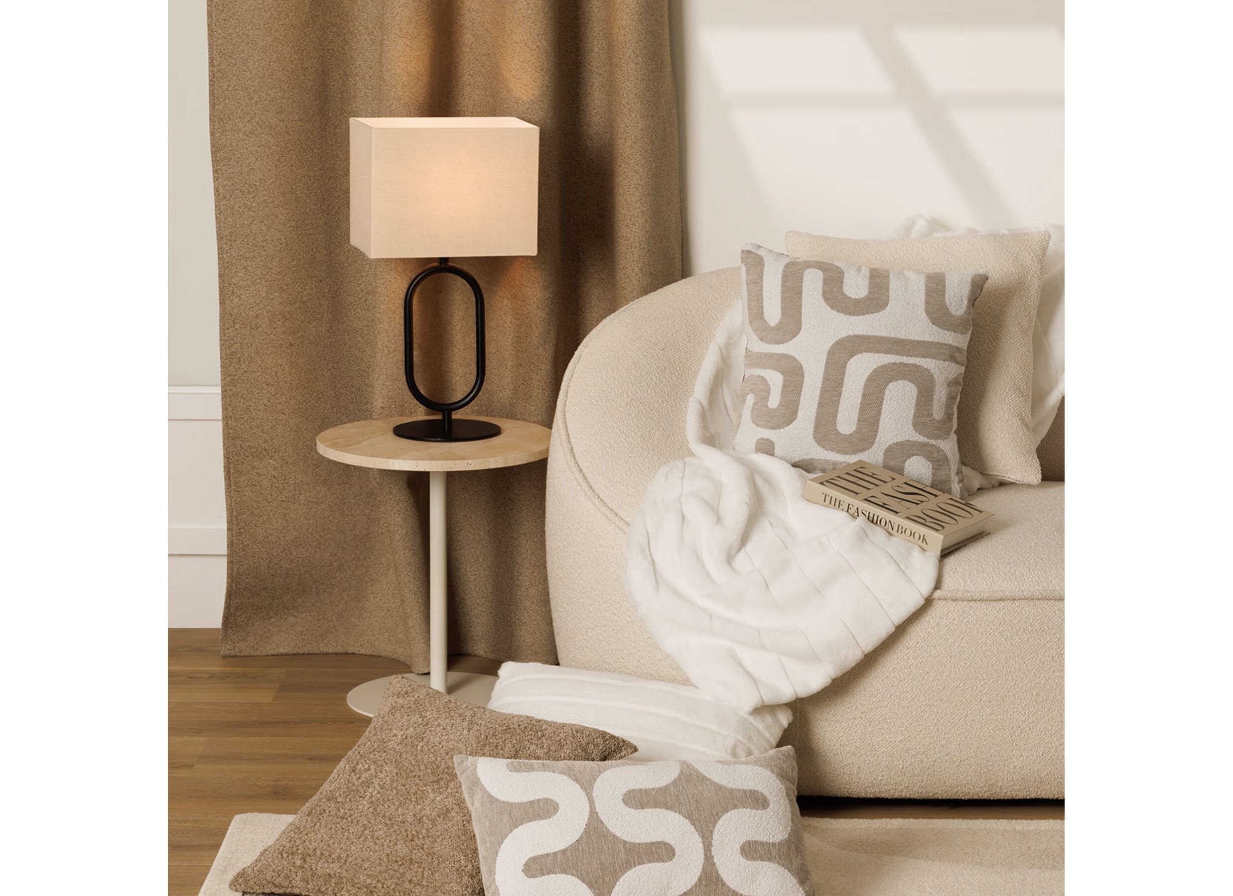 Foto ambiance - Coussin Safina 40x40cm - tissu - beige
