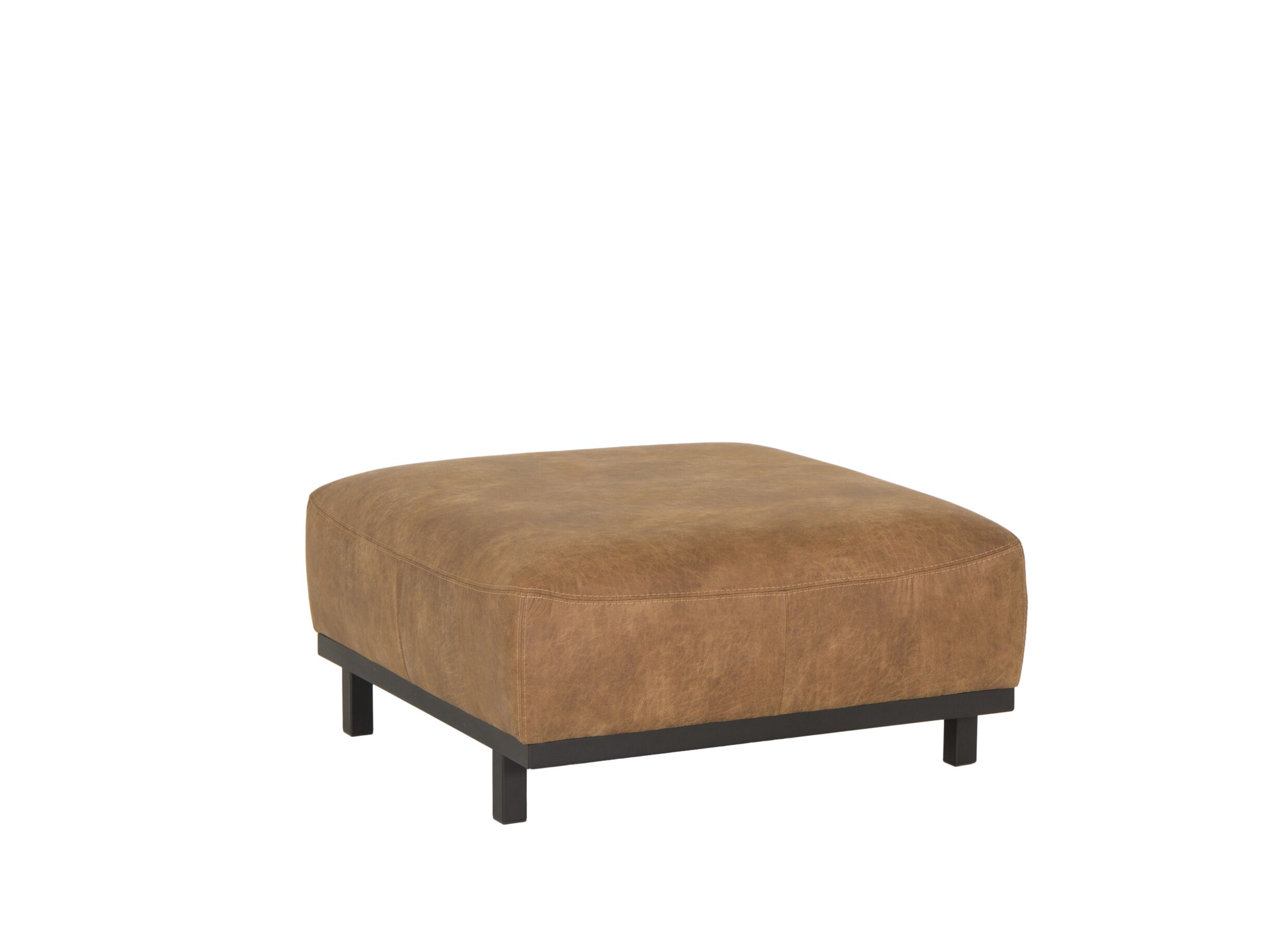 Repose-pieds tissu cognac - Repose-pieds 90x90cm - tissu - cognac