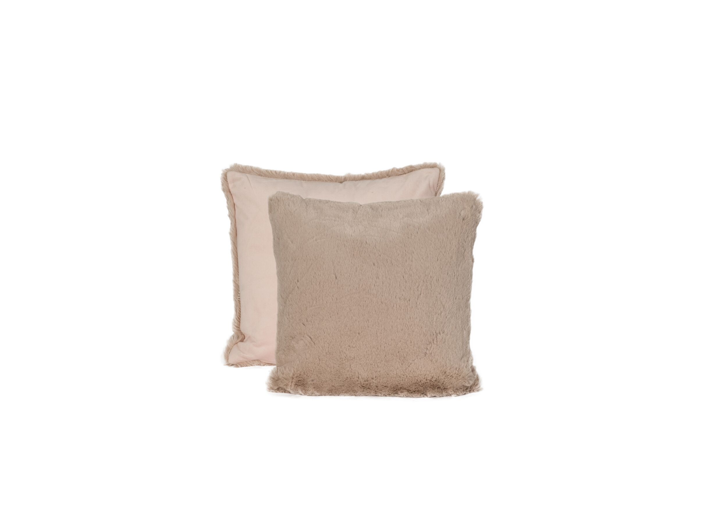 Overzichtsfoto - Kussen Duffie 45x45cm - imitatie konijnenvacht - roze