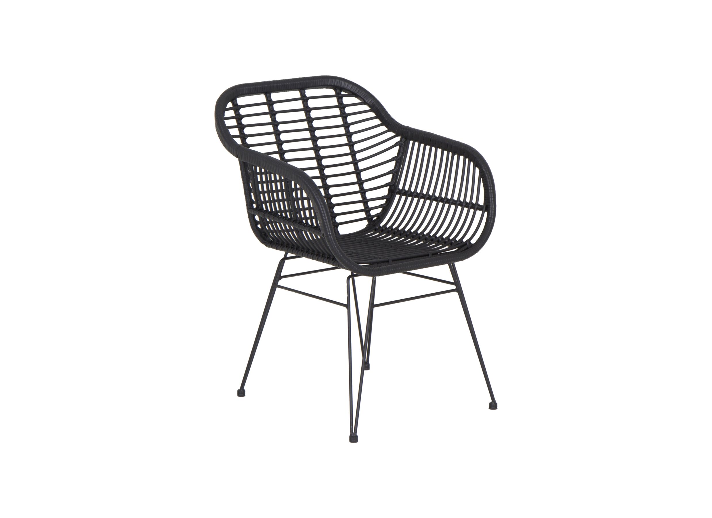 Chaise coque Flores osier noir - Chaise coque Flores 58x62x81cm - polyethylène - noir