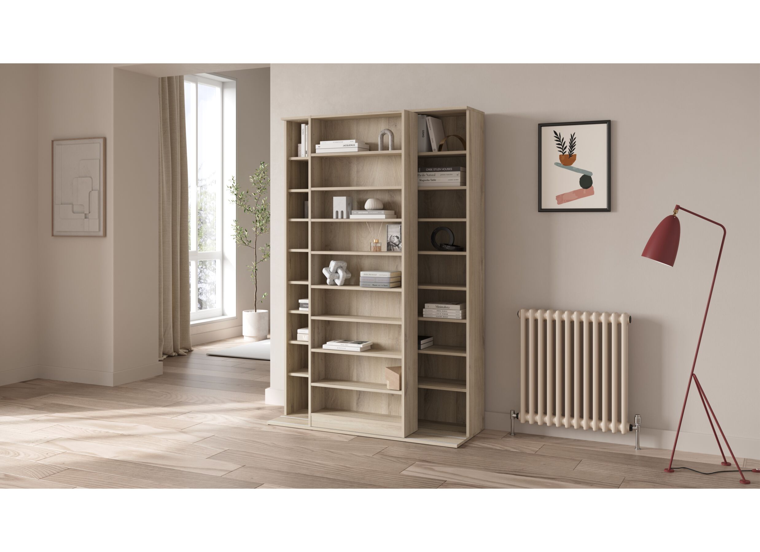 Sfeerfoto - Boekenrek Bento 117x44x179cm - decor - kronberg eik