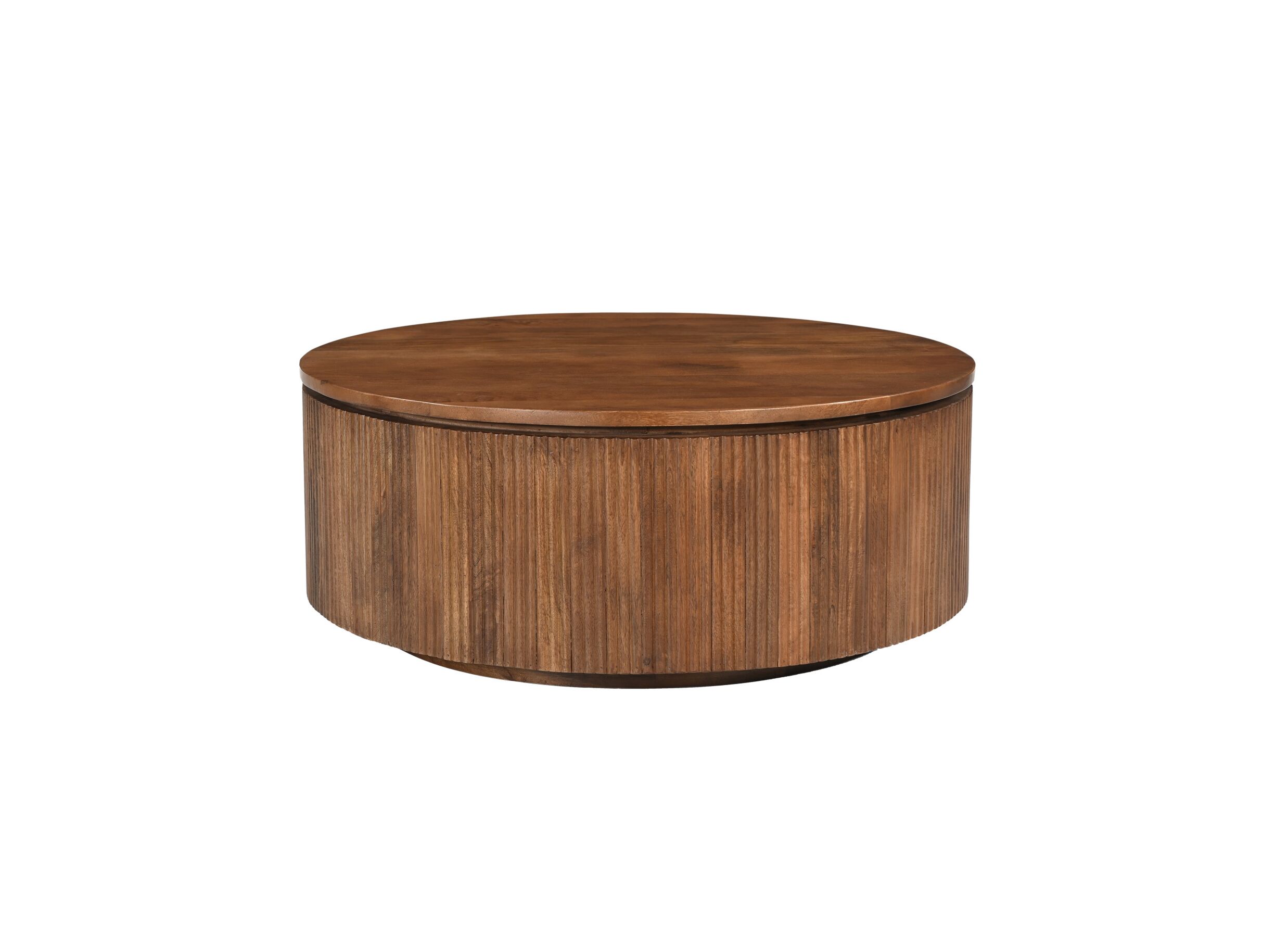 Aperçu - Table basse Baskervilles Ø80cm - manguier massif - brun