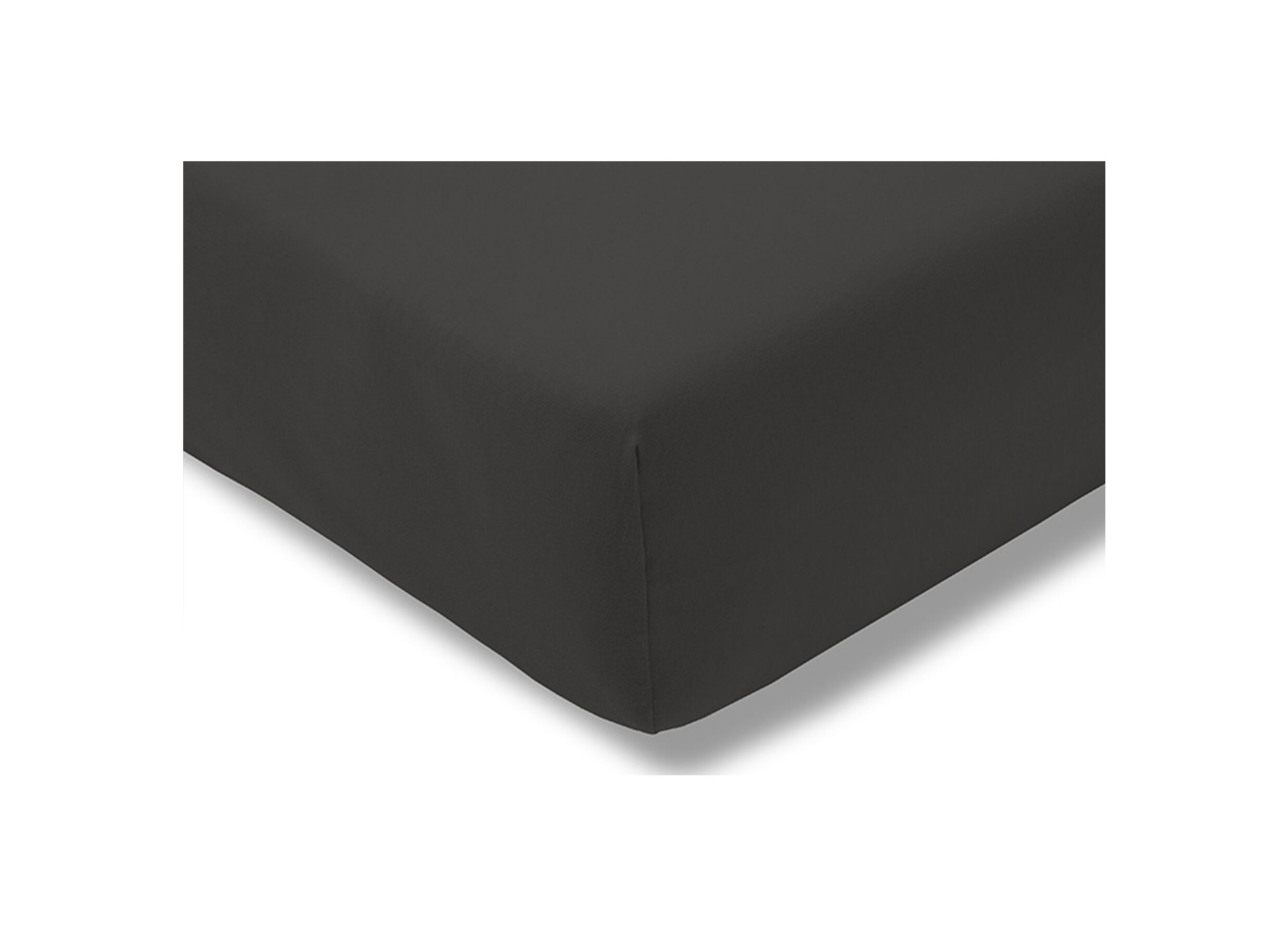Drap-housse 140/160x200/220cm jersey coton anthracite - Drap-housse 140/160x200/220cm jersey coton anthracite