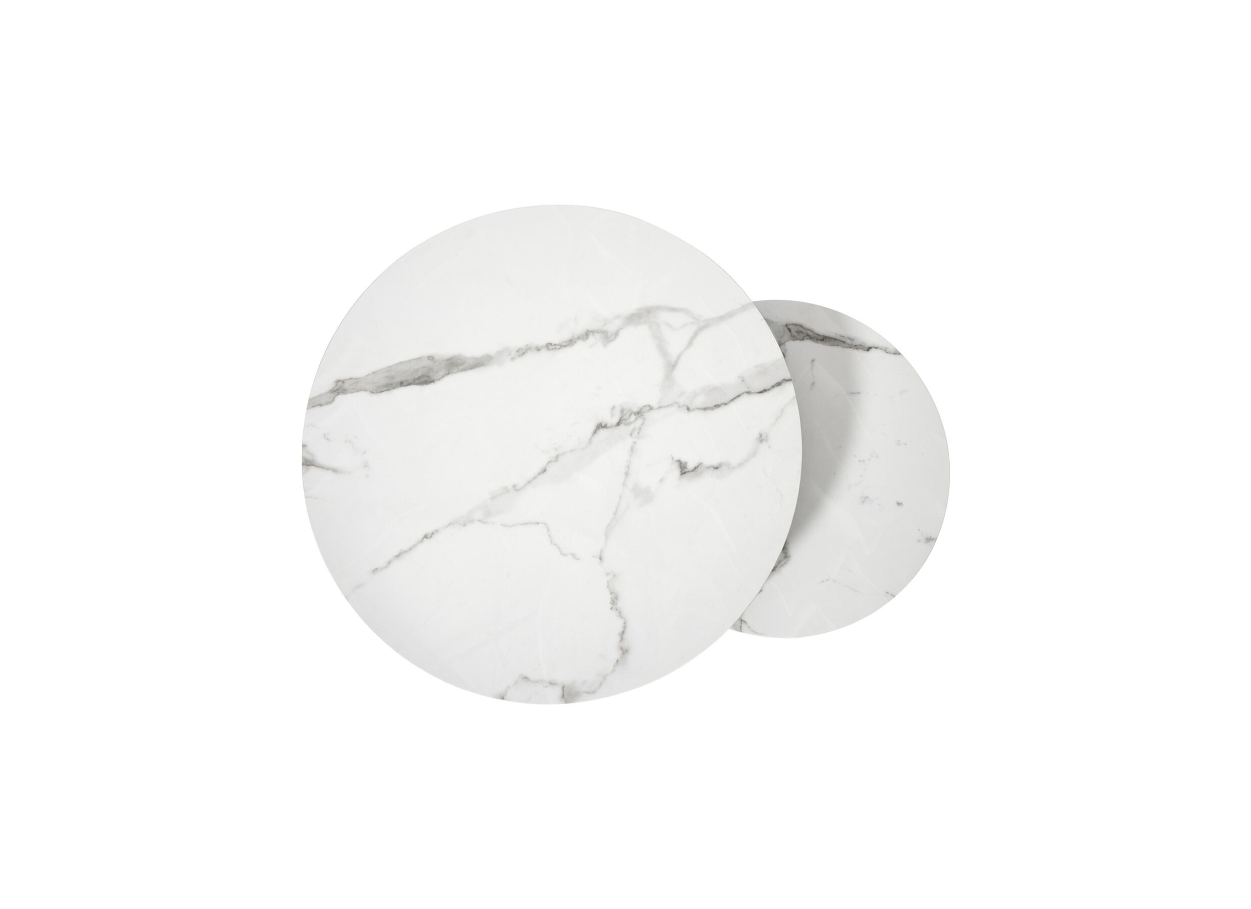 Table basse ronde blanc lot de 2