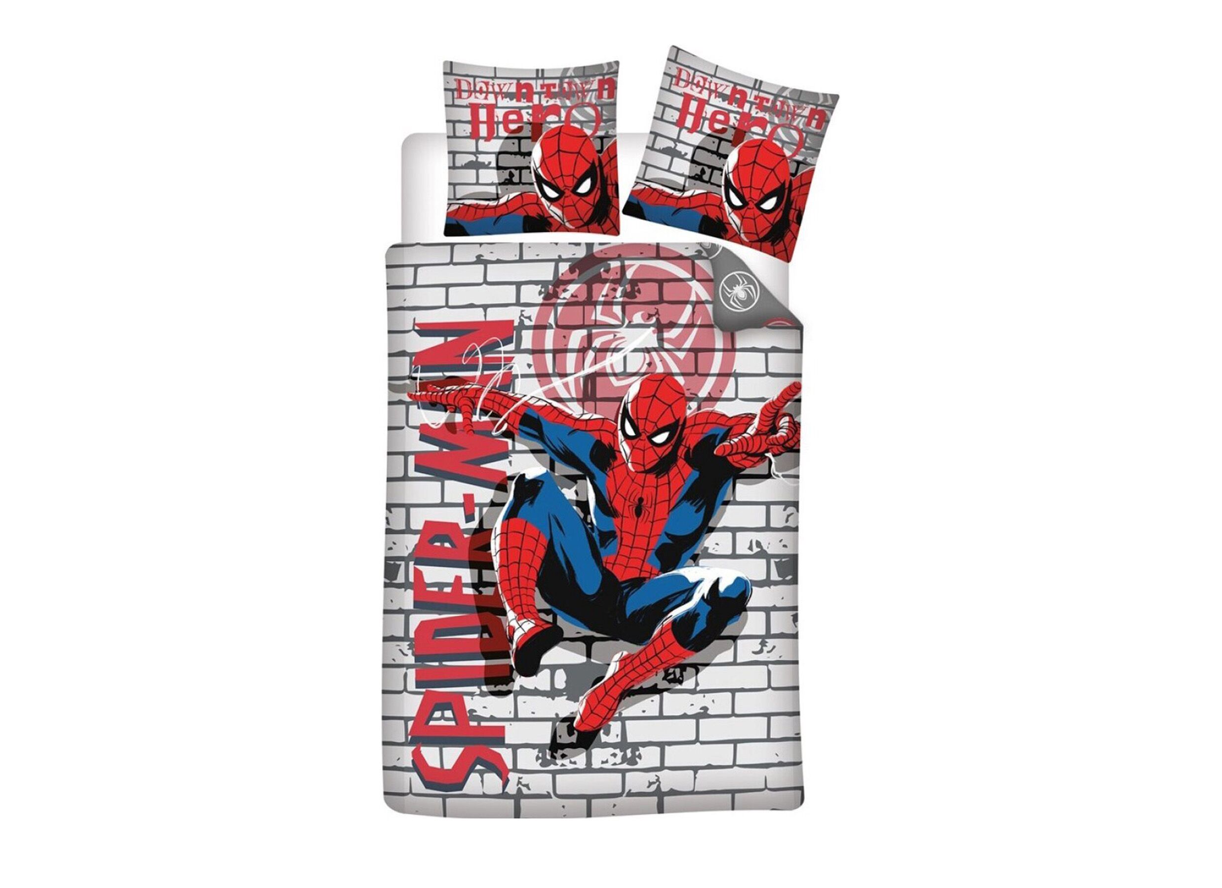 Plus Important - Housse de couette Spiderman 140x200cm - polycoton - multicolore