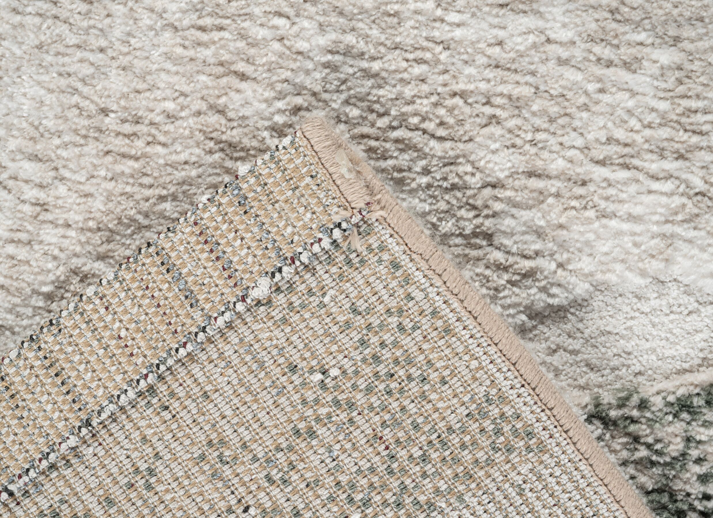 Detail - Tapis Madagaskar 133x195cm - fibre polyester - beige & vert