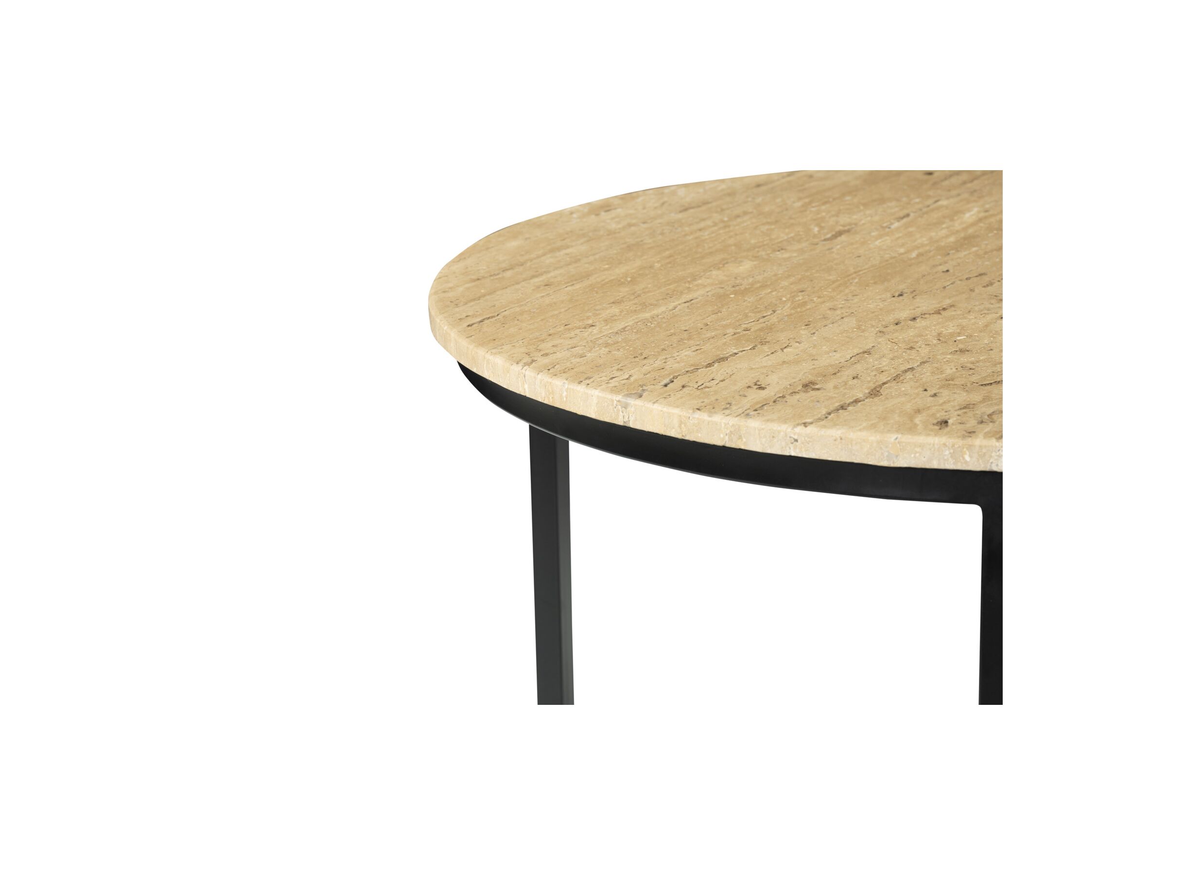 Detail - Table basse Paddo Ø70x43/Ø50x35cm - travertin - beige