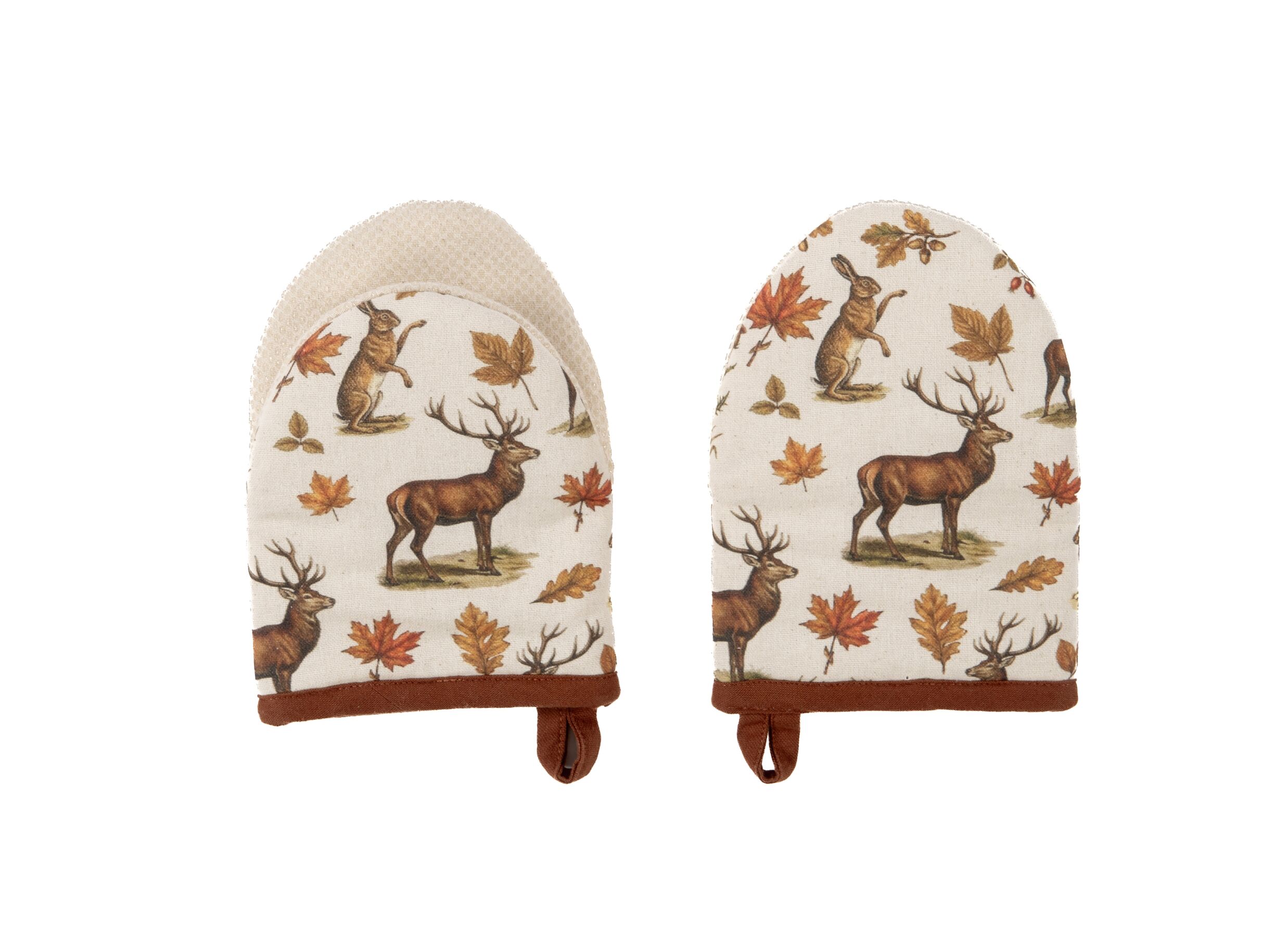 Plus Important - Gant isolant Viva Deer & Hare coton - beige lot de 2