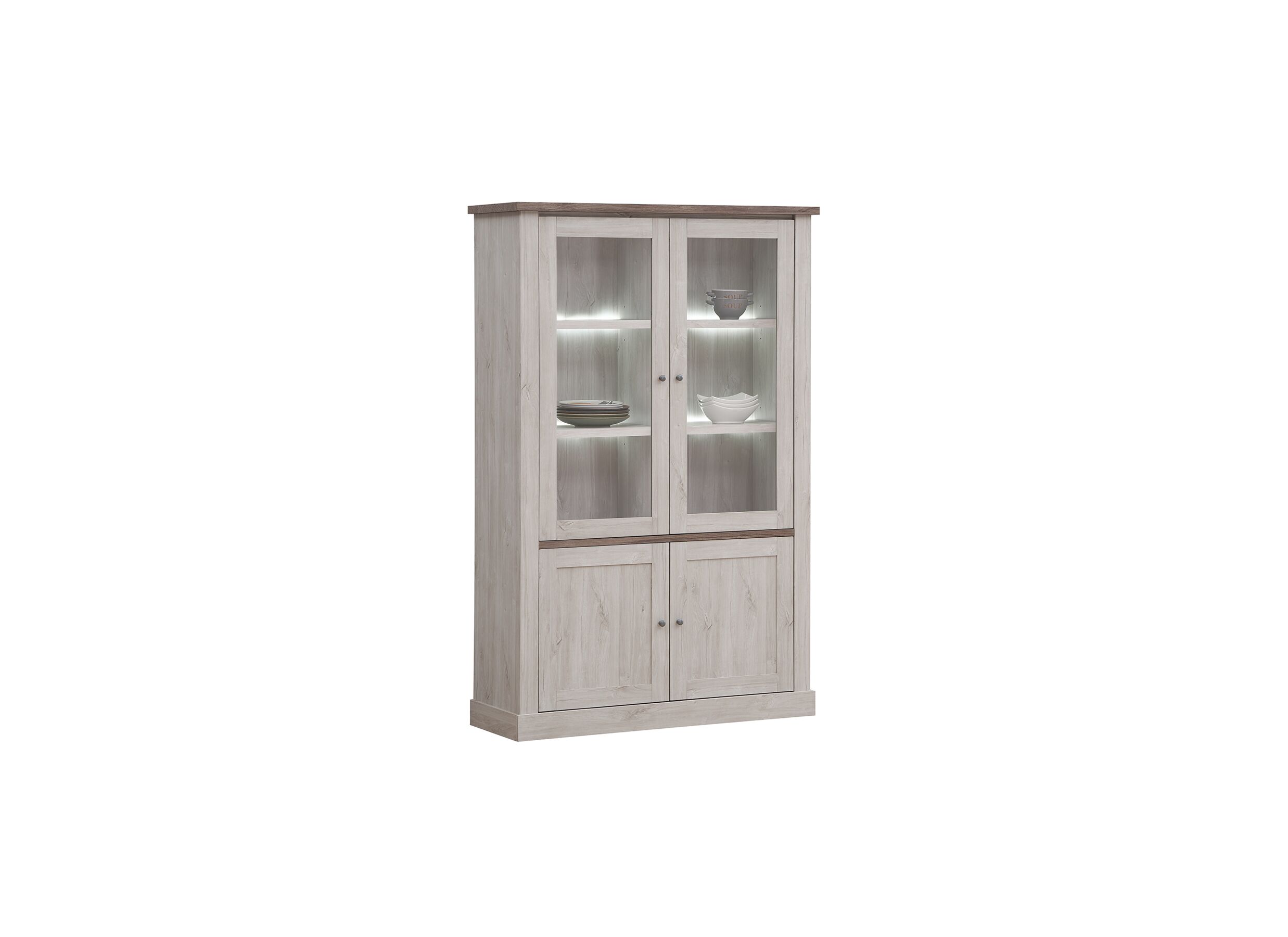 Vitrinekast Eline 126cm - decor - white oak/autumn oak