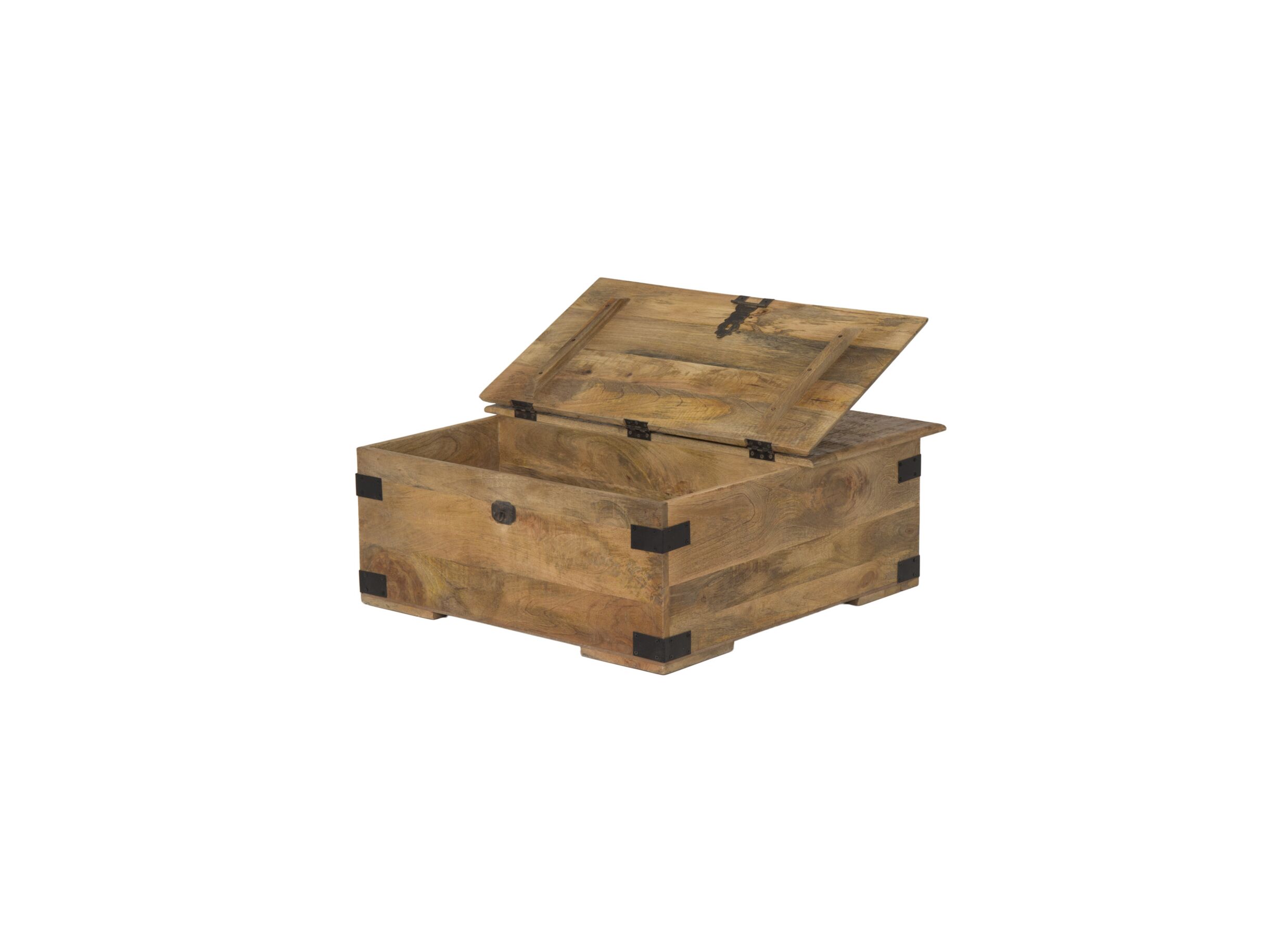 Table basse Nueva 90x90cm - bois massief - naturel & noir