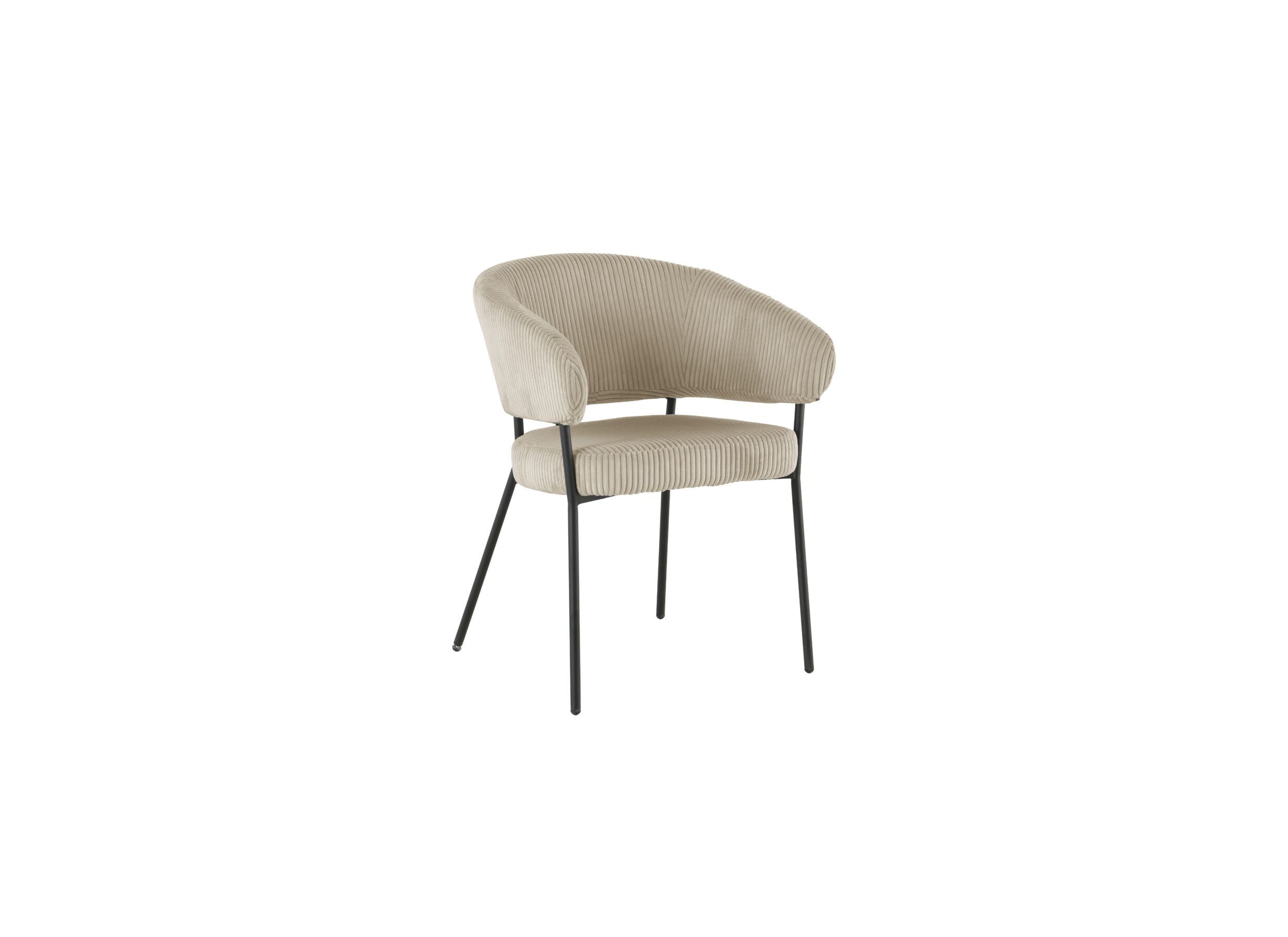 Stoel Caly 60x62x81cm - ribfluweel - beige - Stoel Caly 60x62x81cm - ribfluweel - beige