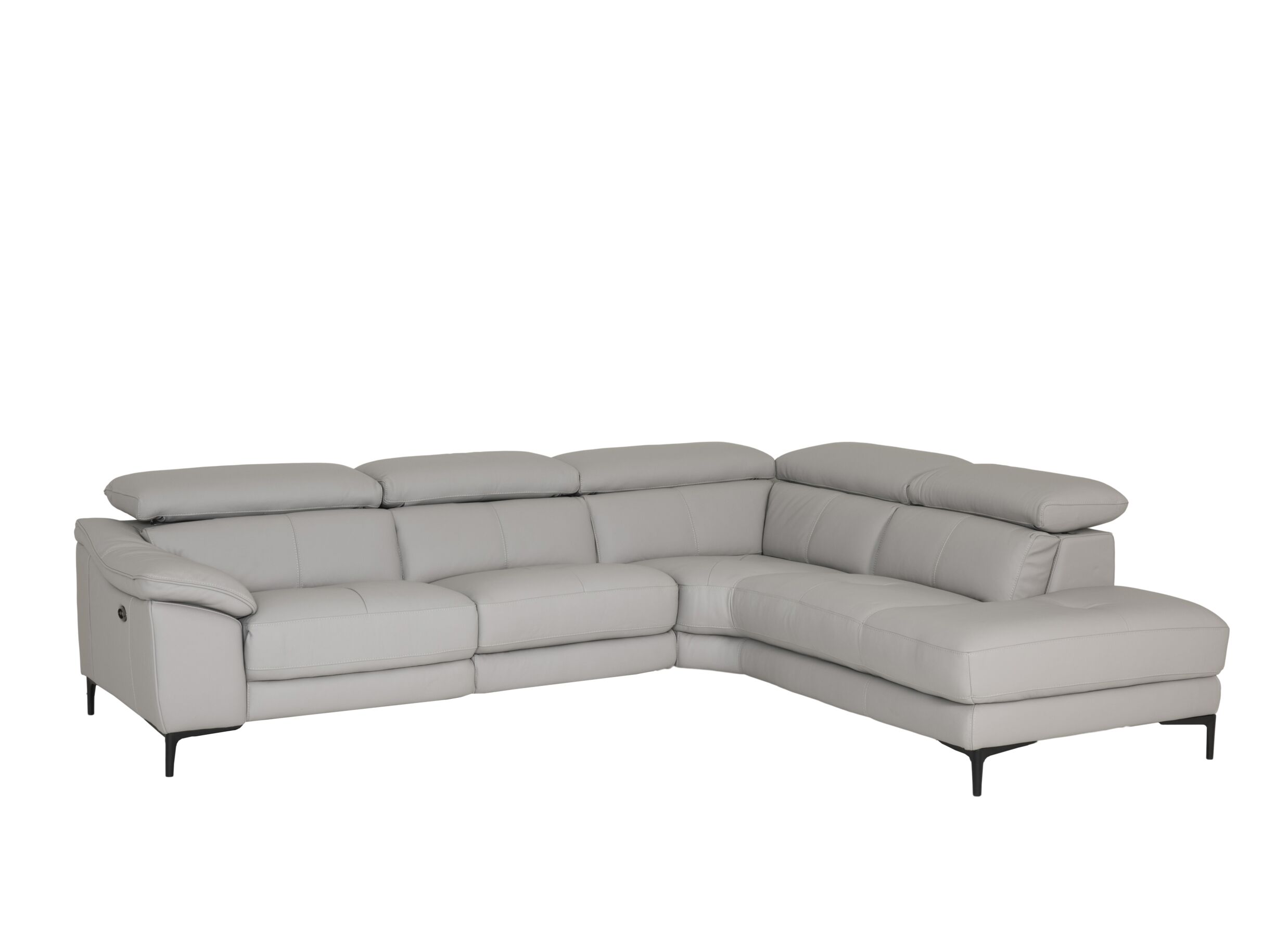 Hoeksalon Sun 298x238cm - leder - grijs - Hoeksalon Sun 298x238cm - leder - grijs