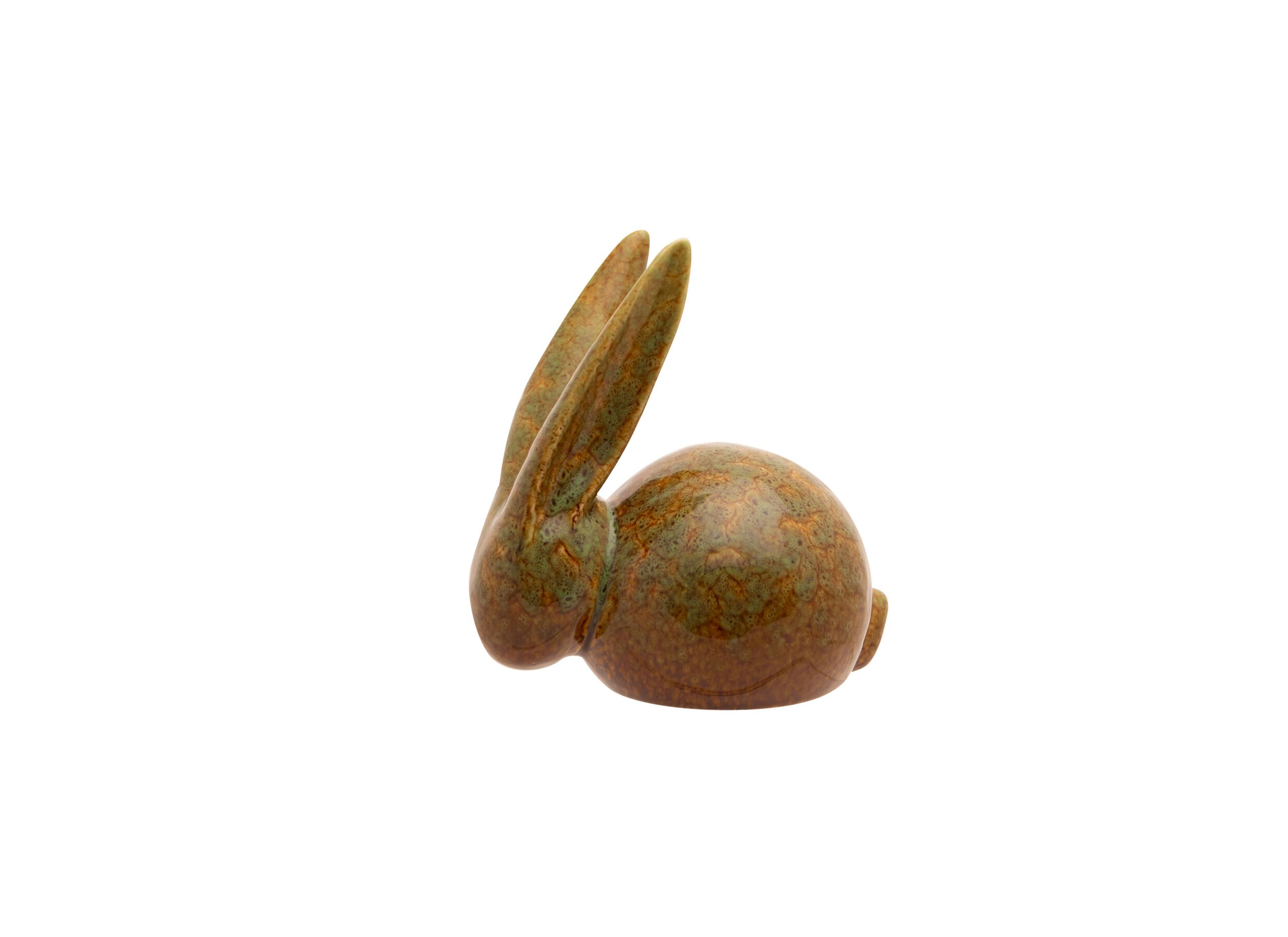 Beeldje Konijn Bicolor Mosterd H18cm - Statuette Lapin Bicolore Moutarde H18cm