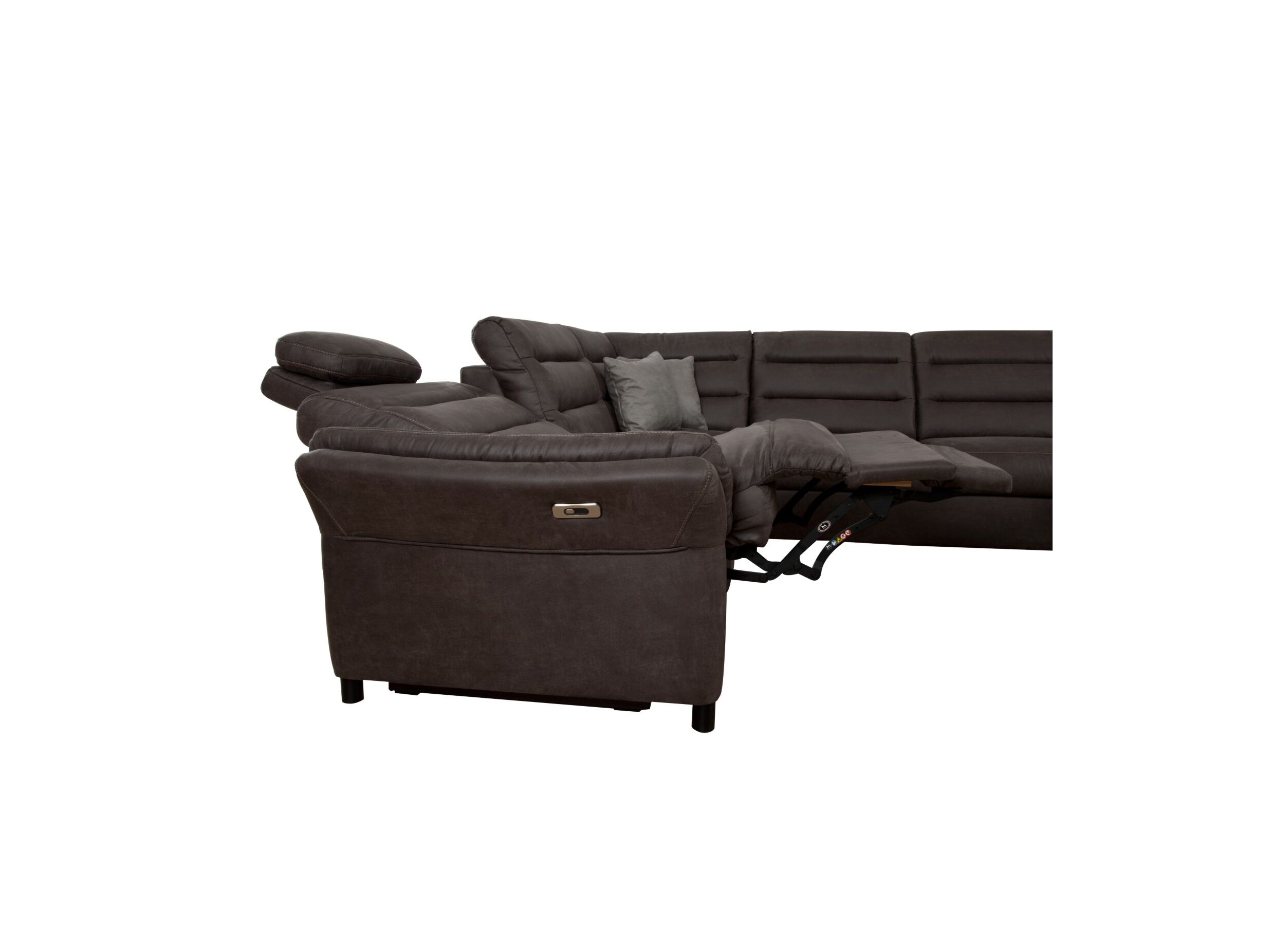 Hoeksalon Foreno 350x268cm - stof - grijs met relax