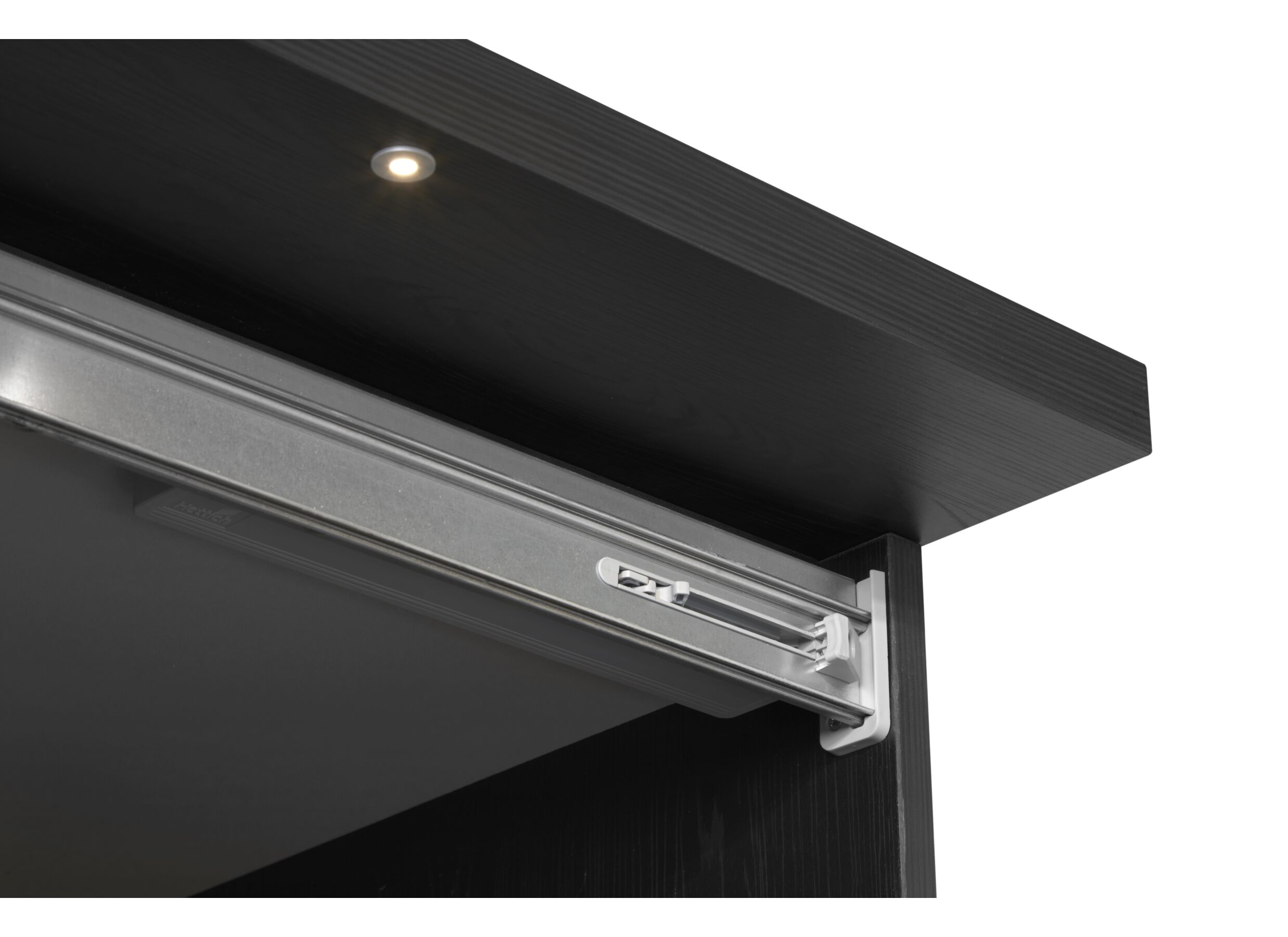 Armoire à portes coulissantes Rosie 245cm - mélamine - noir