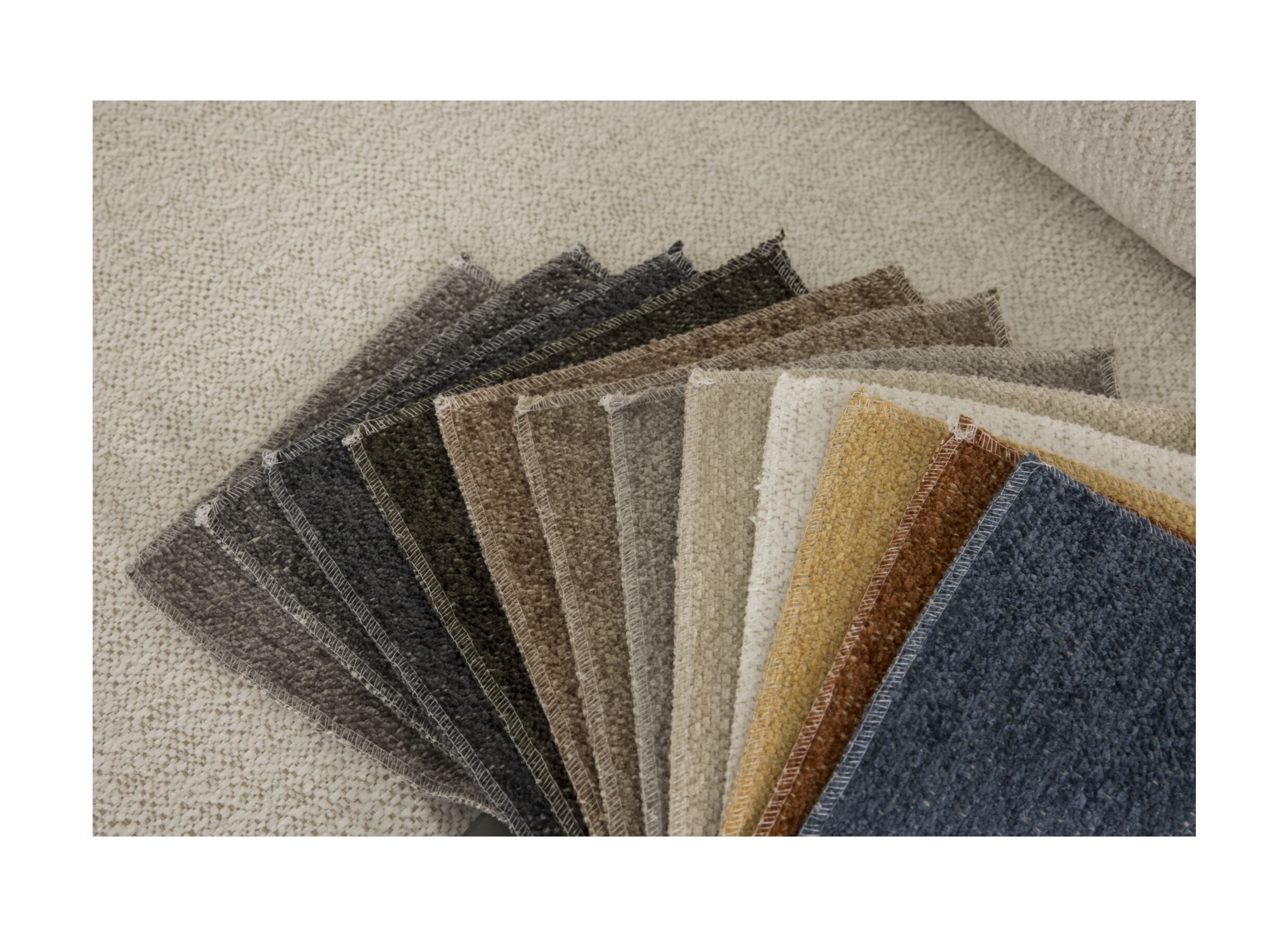 Kleurstaal - Hoeksalon Celaya 298x223cm - chenille - ecru