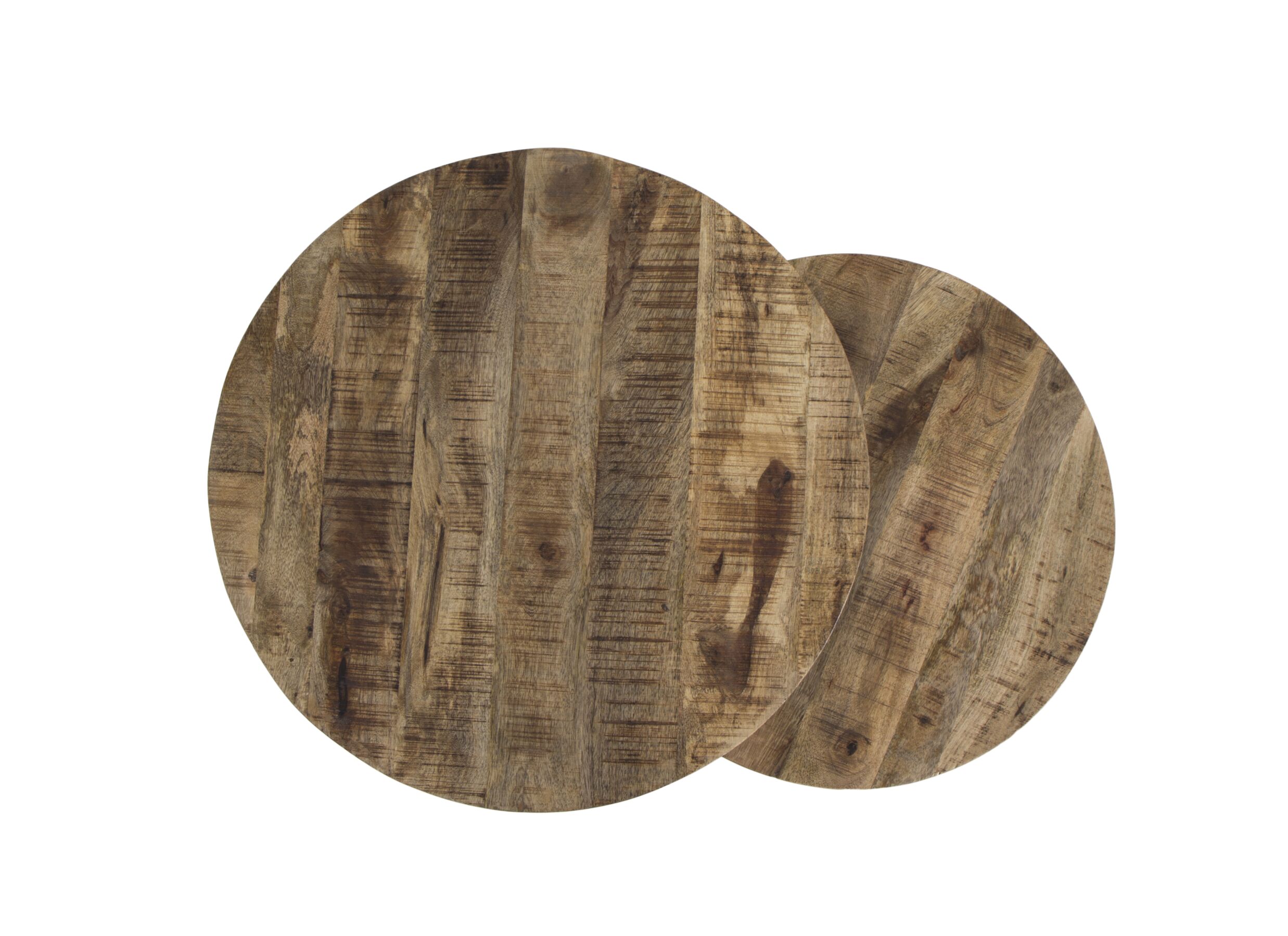 Salontafel Half Moon Ø80cm - metaal - naturel & zwart