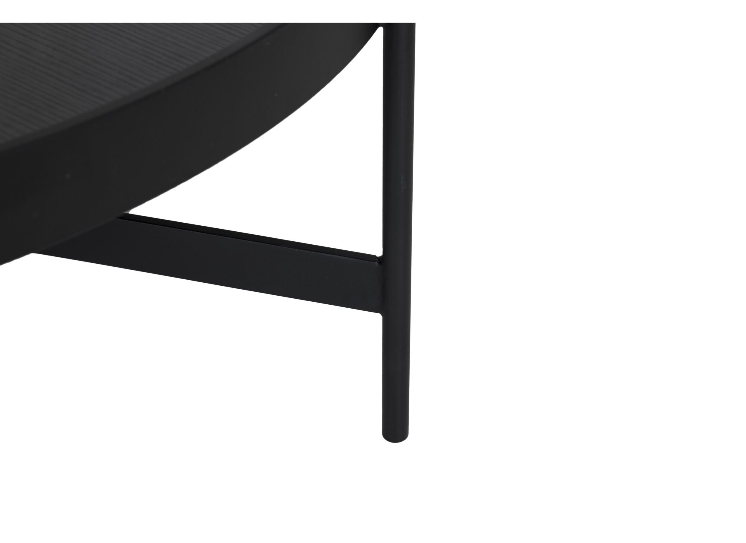 Table basse Tucci Ø102cm - mélamine & métal - noir