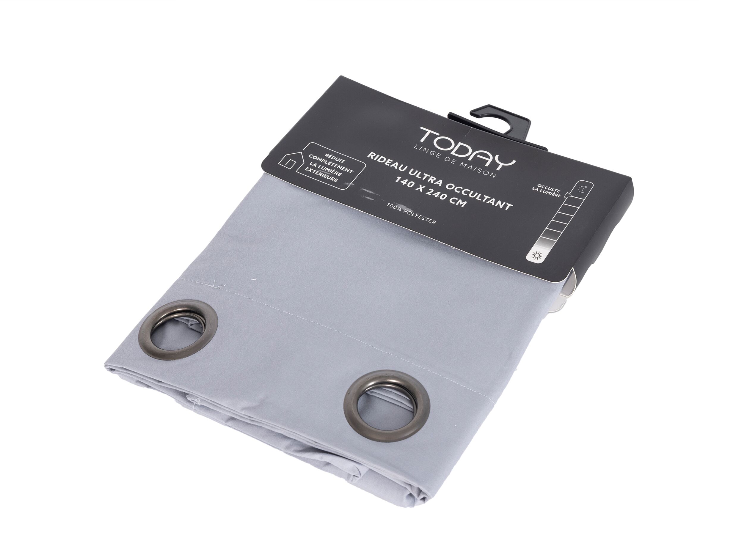 Plus Important - Rideau occultant Ultra 140x240cm - polyester - gris
