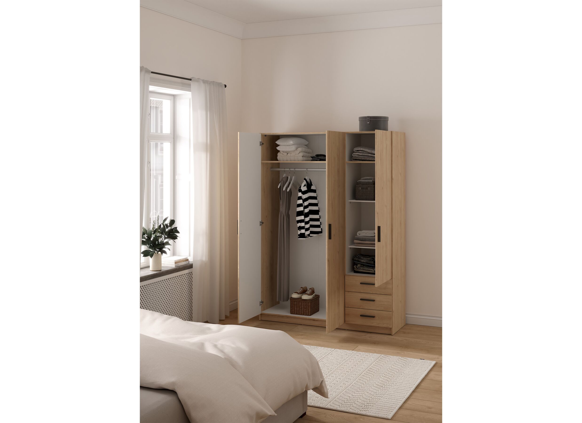 Foto ambiance - Garde-robe Sprint 147cm - décor - jackson hickory
