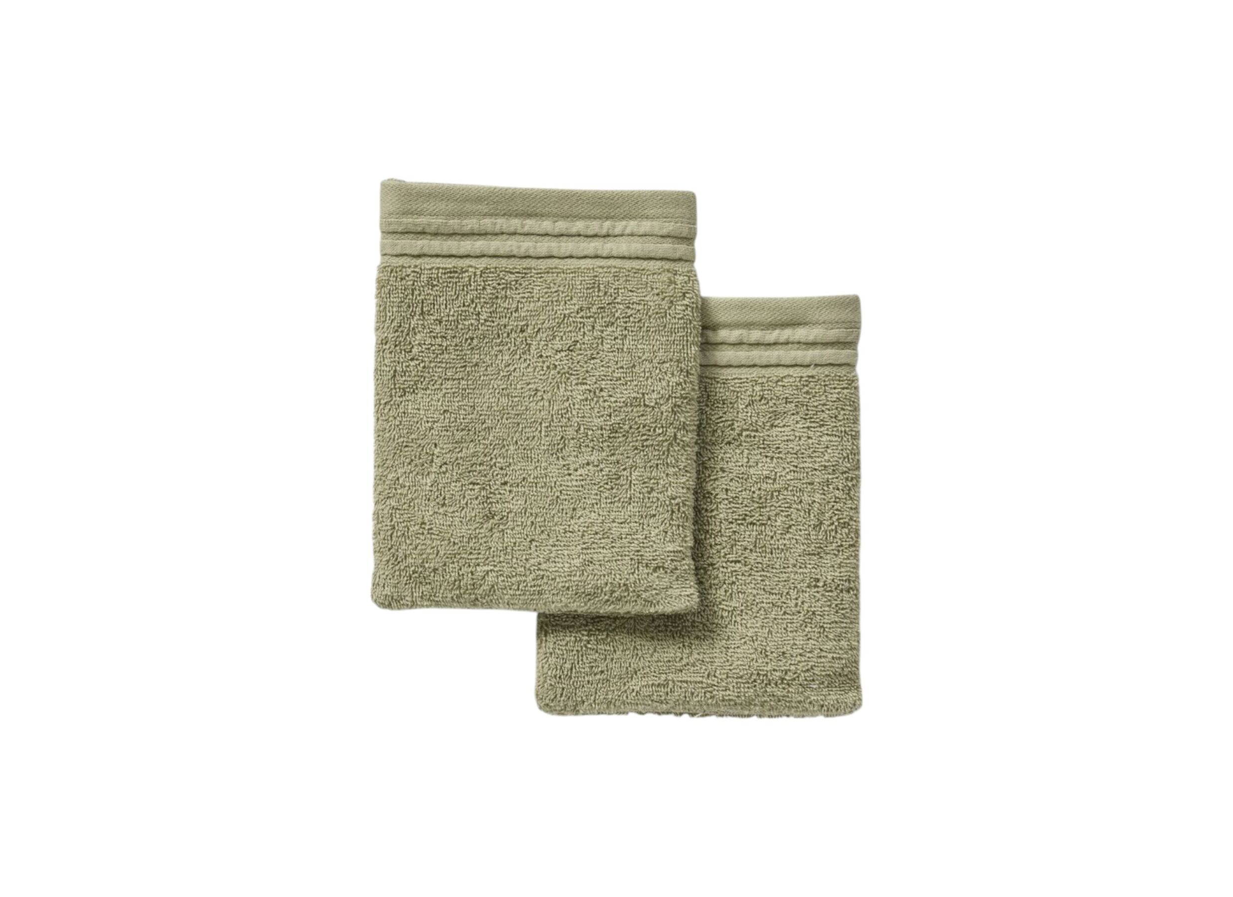 Plus Important - Gant de toilette Utility 16x21cm - coton - vert lot de 2