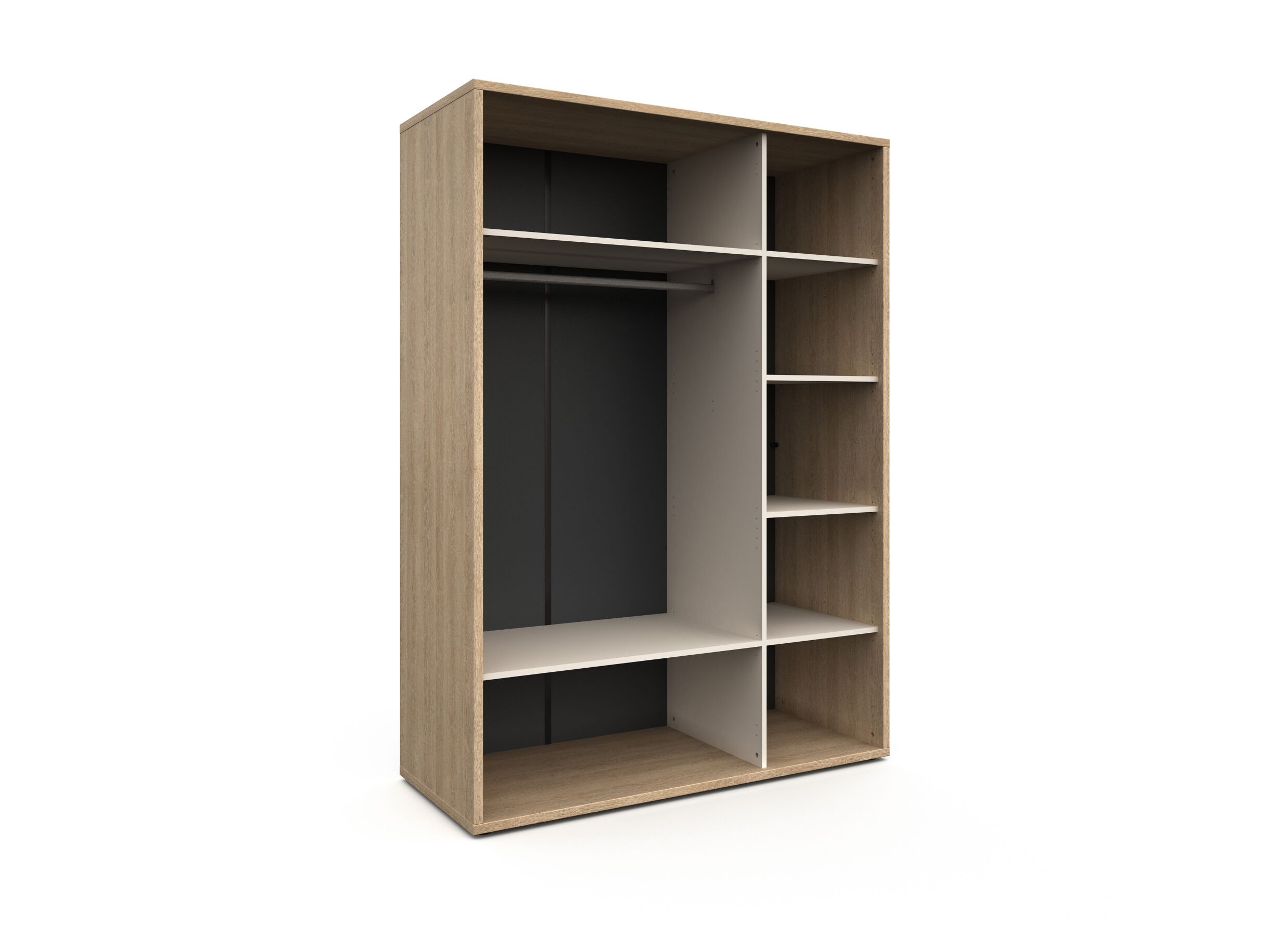 Disposition - Garde-robe Tessa 151x63x210cm - mélamine - chêne sable