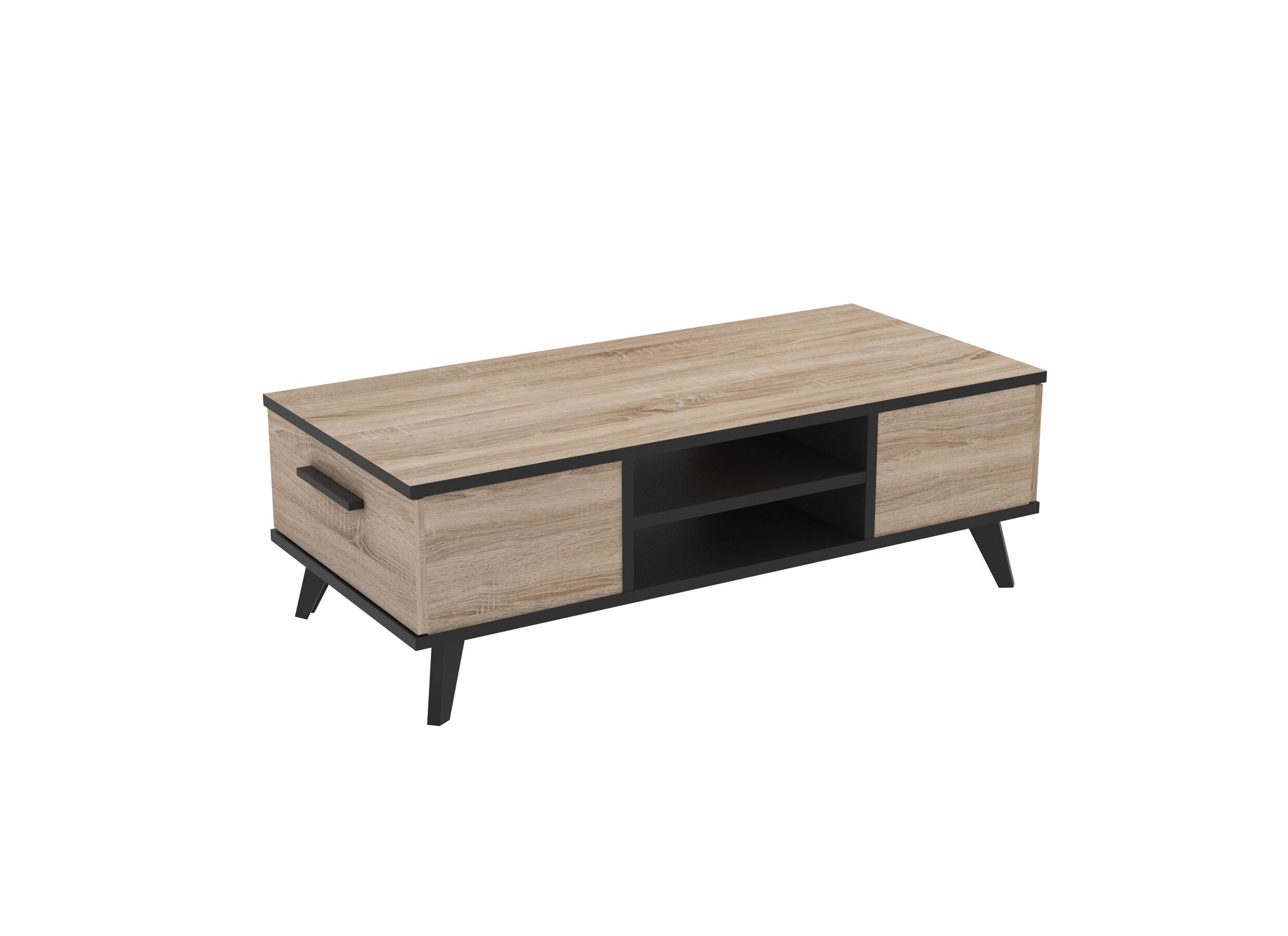 Salontafel Wayne eik zwart met opbergruime