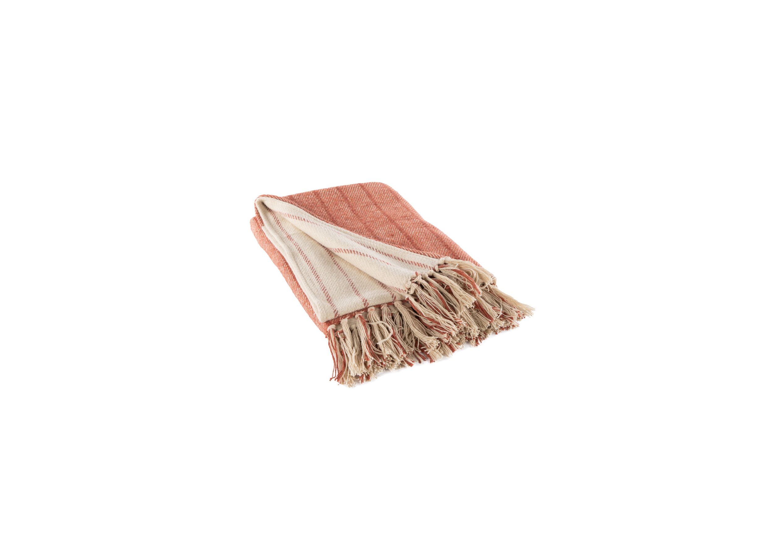 Plaid Alma 160x130cm - katoen & polyestervezel - rood - Plaid Alma 160x130cm - coton & fibre de polyester - rouge