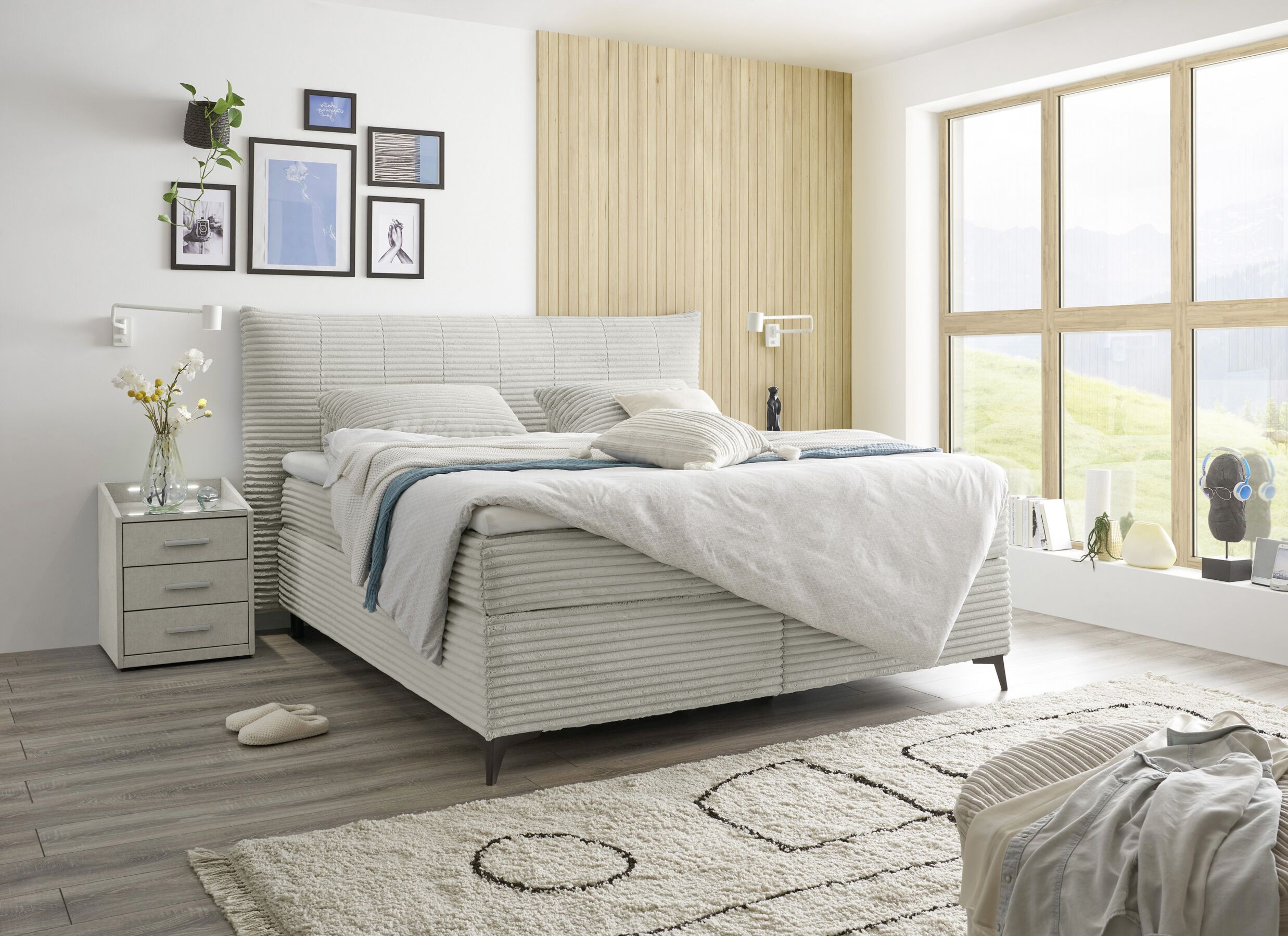 Sfeerfoto - Boxspring Seattle 180x200cm - stof - zilver