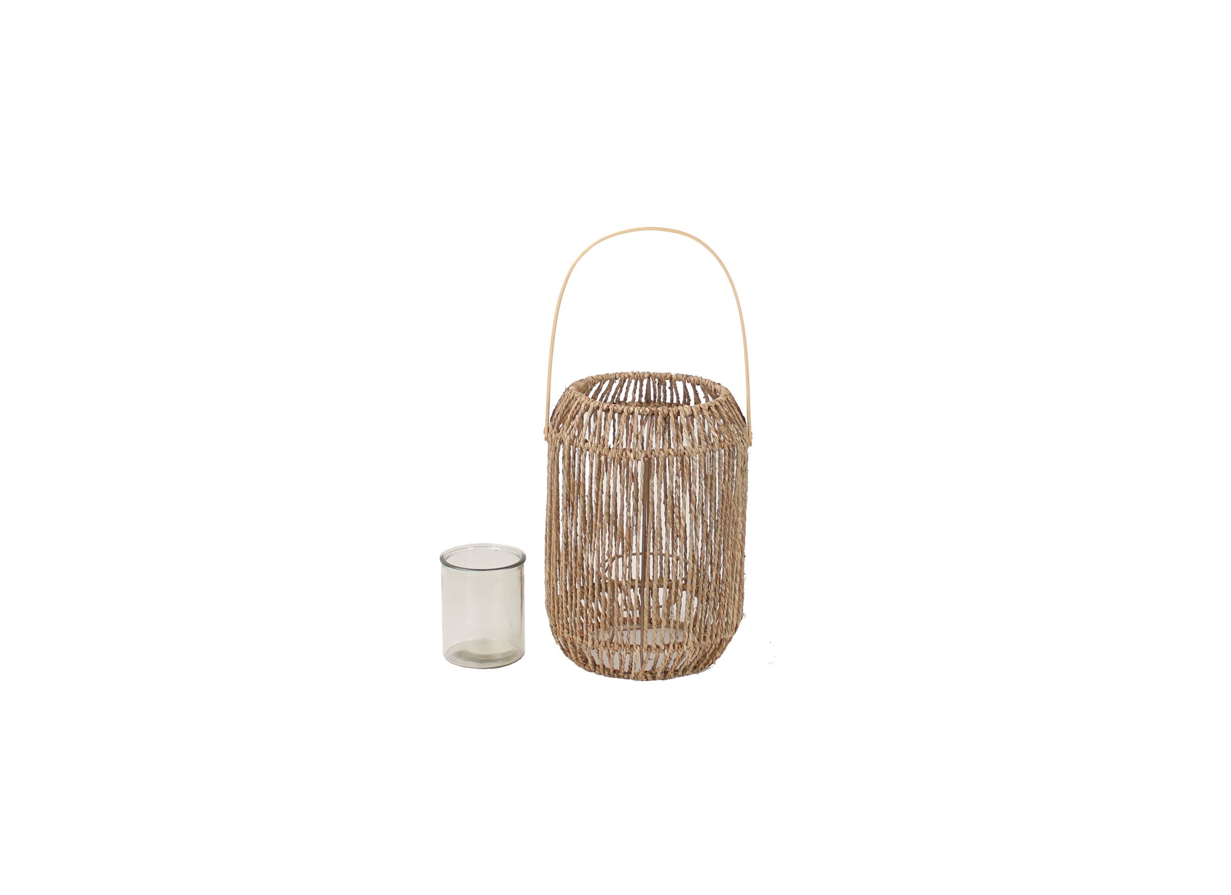Aperçu - Porte-bougie Kanso H31,5cm - herbier marin & bambou - naturel