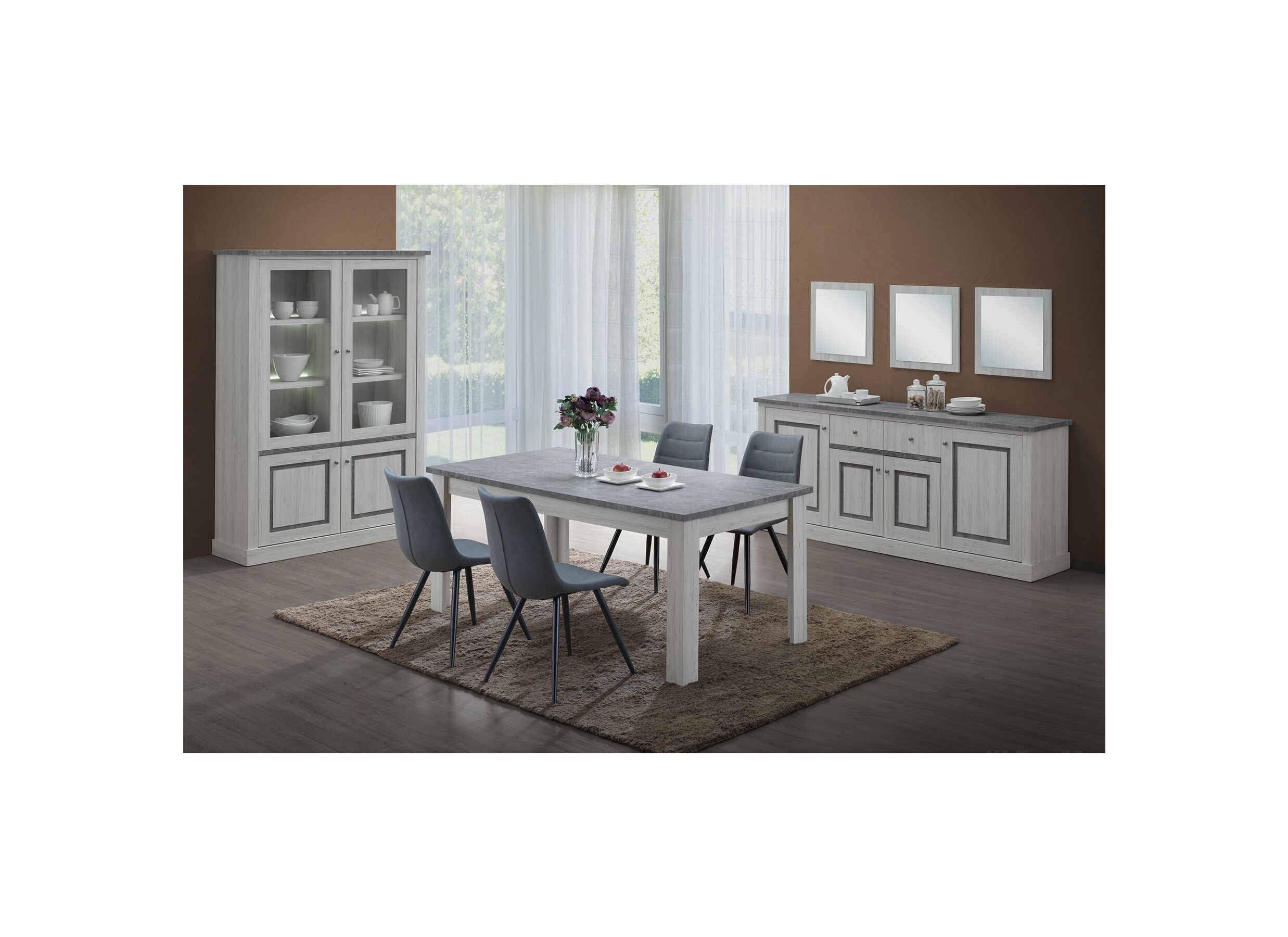 Foto ambiance - Table Emma 170/220x100cm - film décoratif - light oak