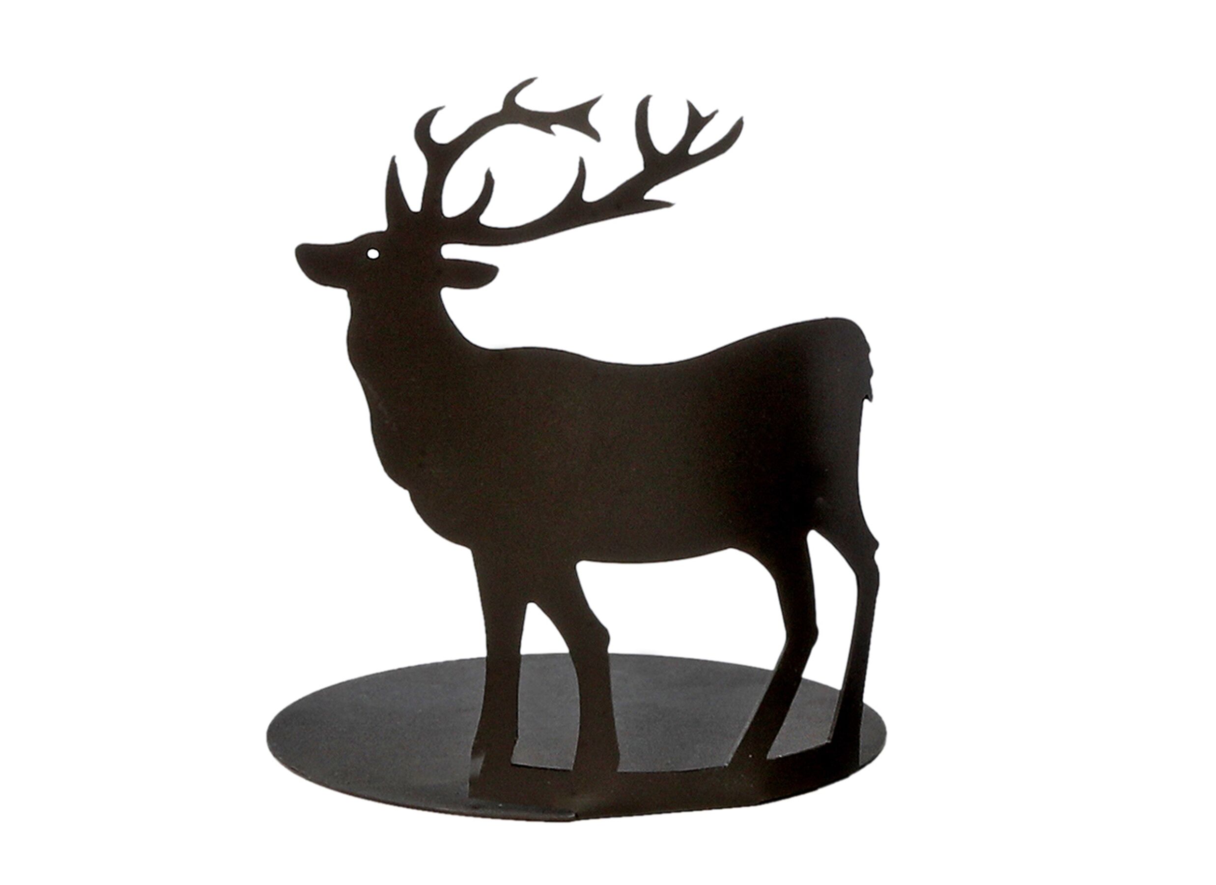 Hoofdfoto - Figuur Rendier H13cm - metaal - zwart