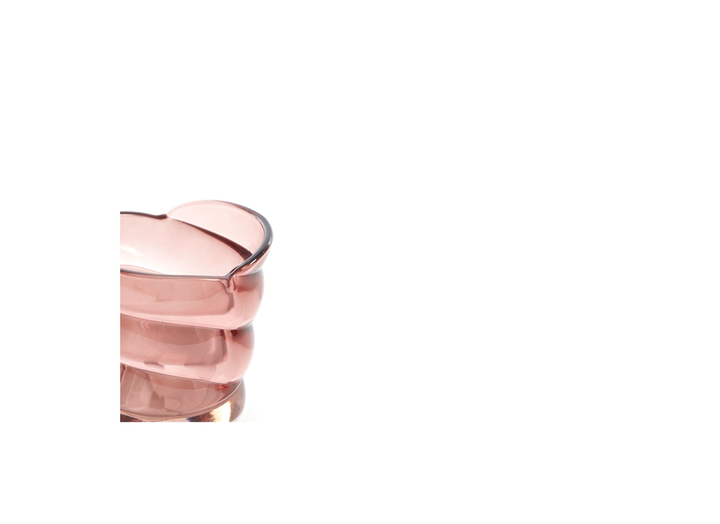 Detailfoto - Theelichthouder Malea H9cm - glas - roze