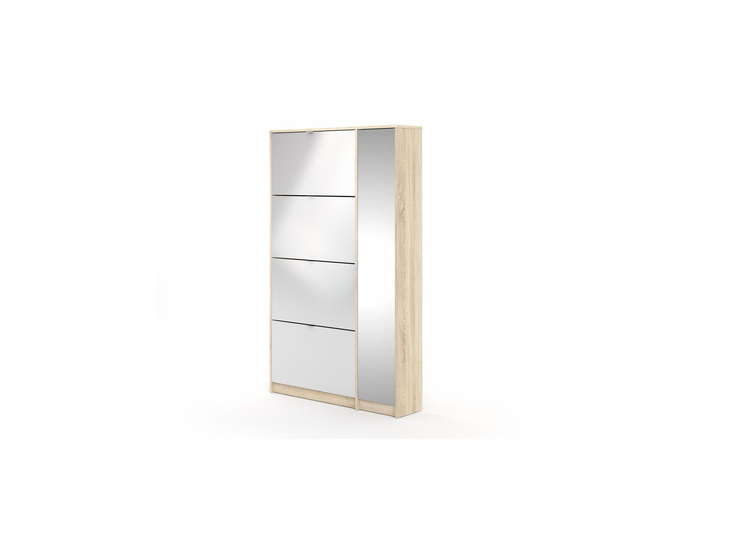 Armoire à chaussures Shoes 99x24x162cm - Armoire à chaussures Shoes 99x24x162cm - décor - chêne & blanc laqué