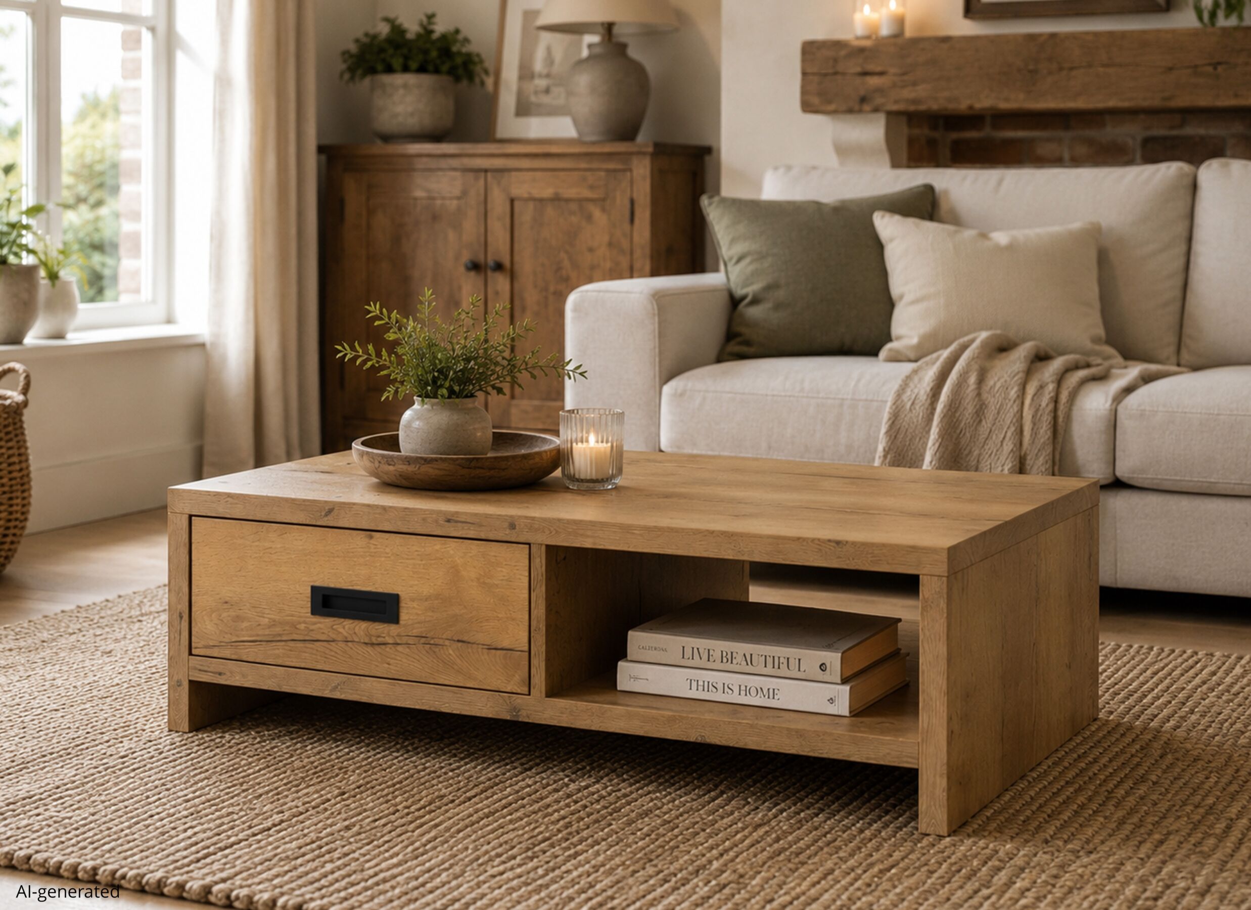 AI Generated - Table basse Cottage 135x67cm - lamulux - naturel