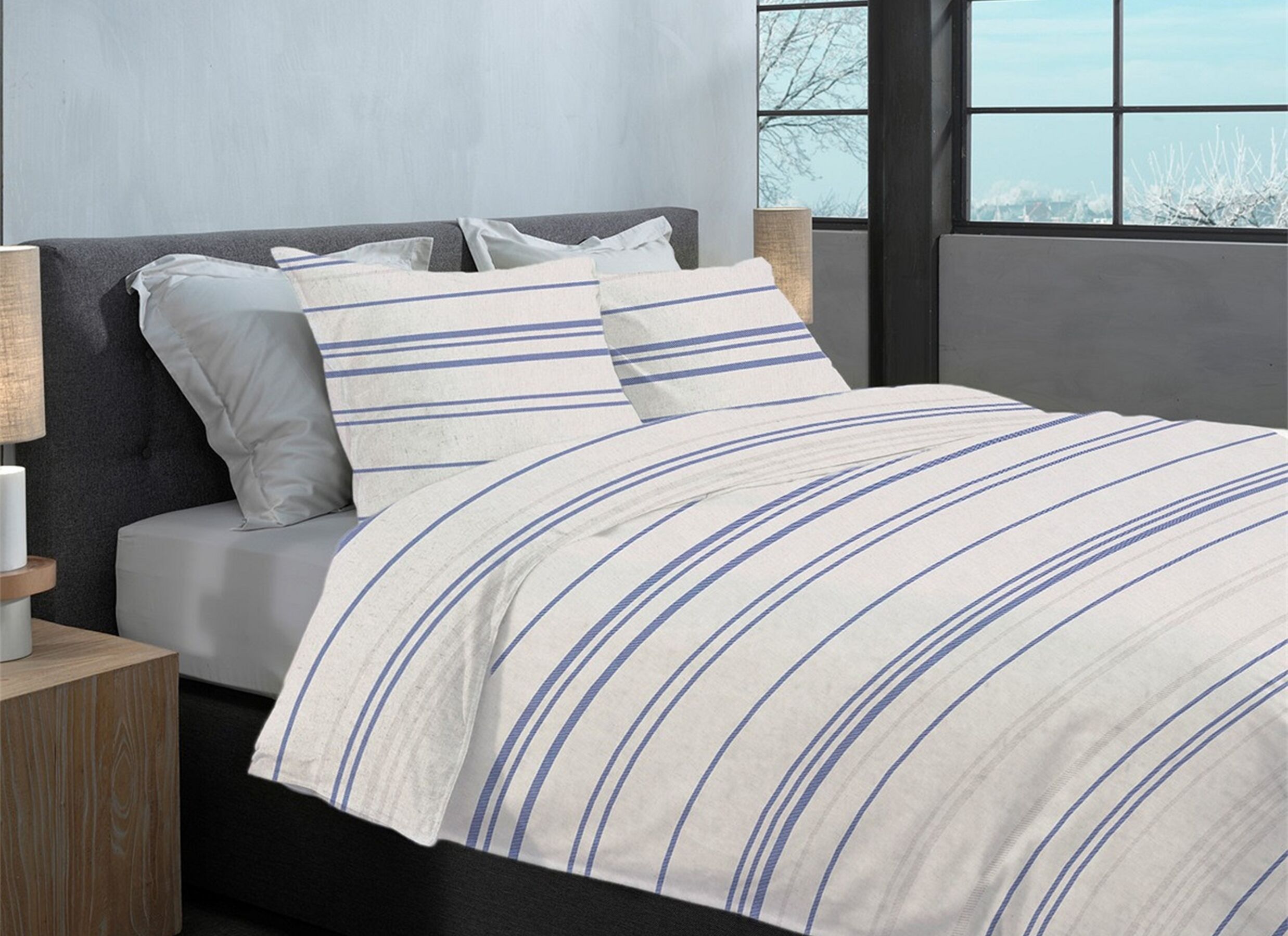Foto ambiance - Housse de couette Mattia 240x220cm - flanelle - gris